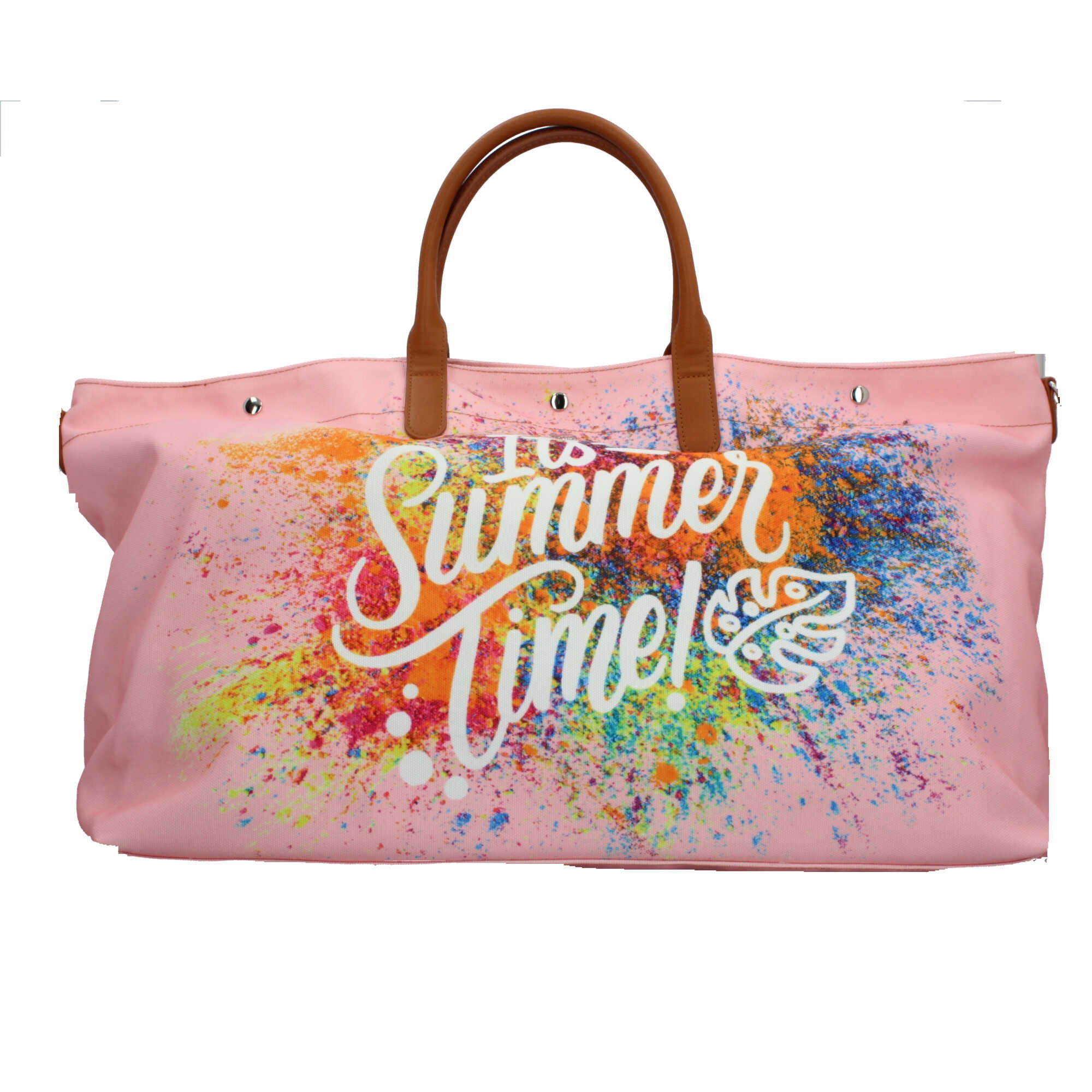 Borsa mare Ynot con stampa spray e manici in ecopelle