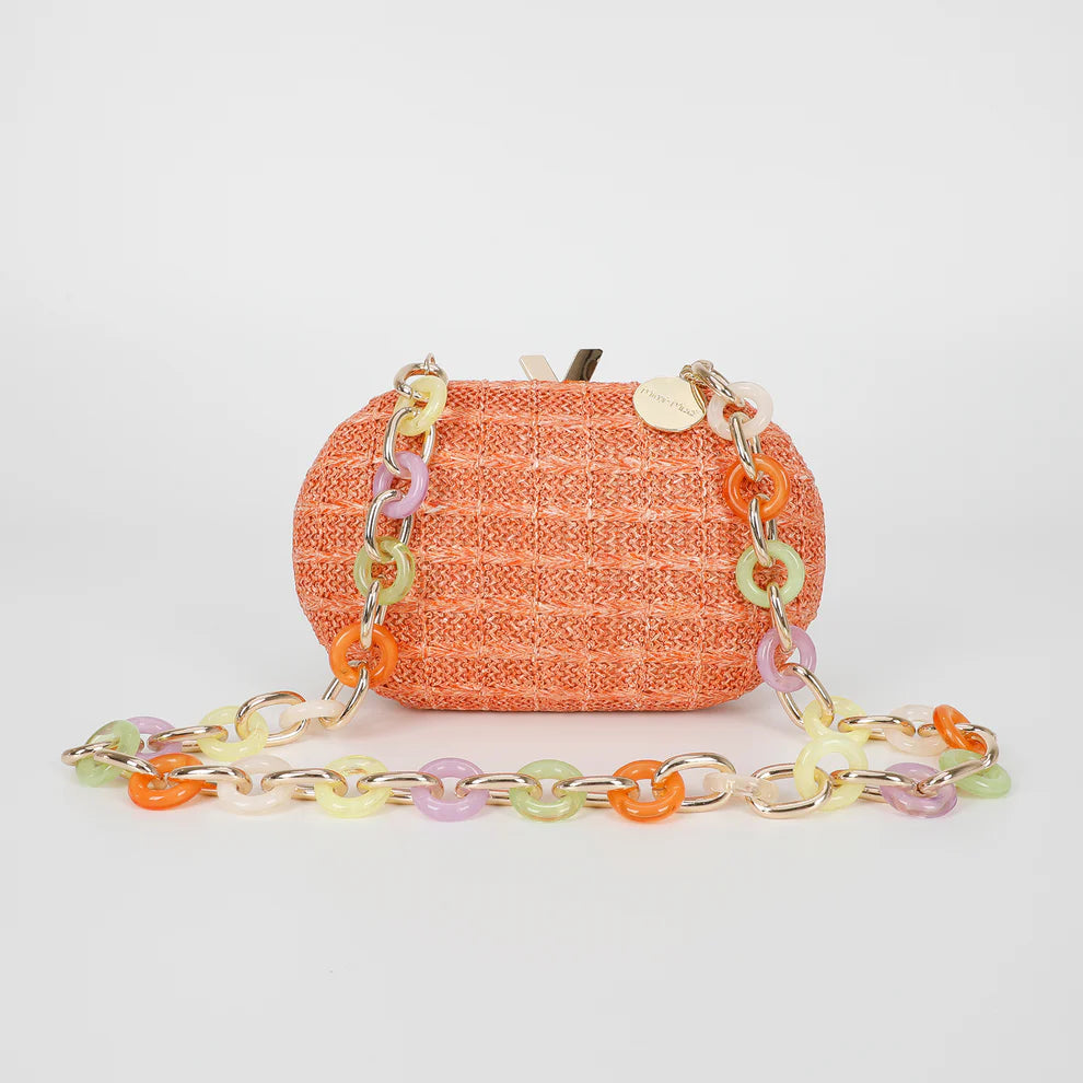 Borsa tracolla rigida donna Mimi Mua con catena colorata