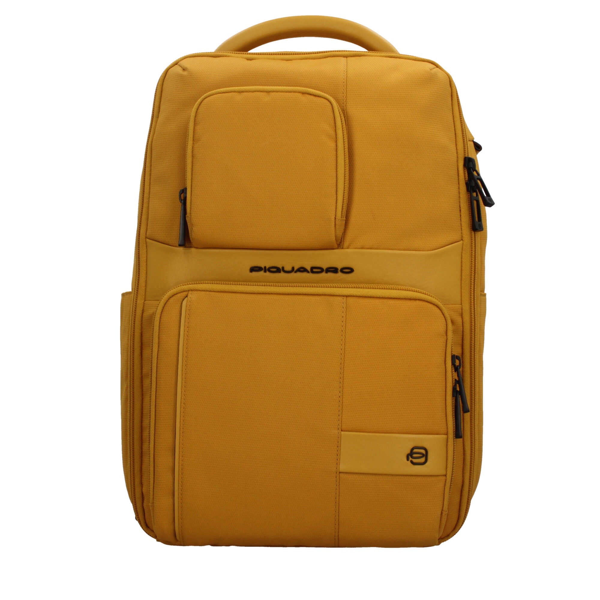 Piquadro zaino in pelle e tessuto per laptop 14" con protezione antiurto e ricarica a induzione