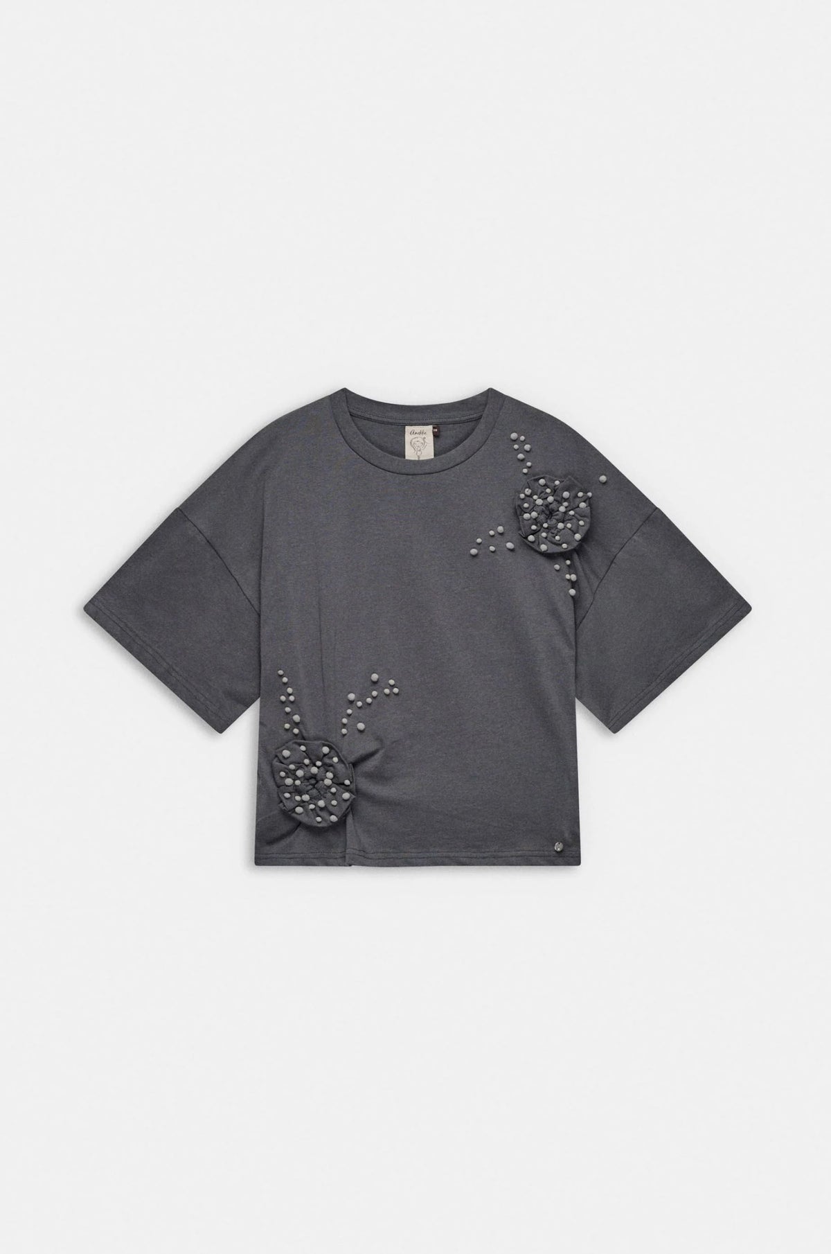 T-Shirt Donna Anekke con Applicazioni Floreali e Dettagli Decorativi