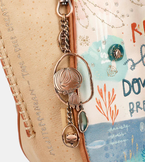 Borsa shopper Anekke Relax con stampa illustrata e doppi manici