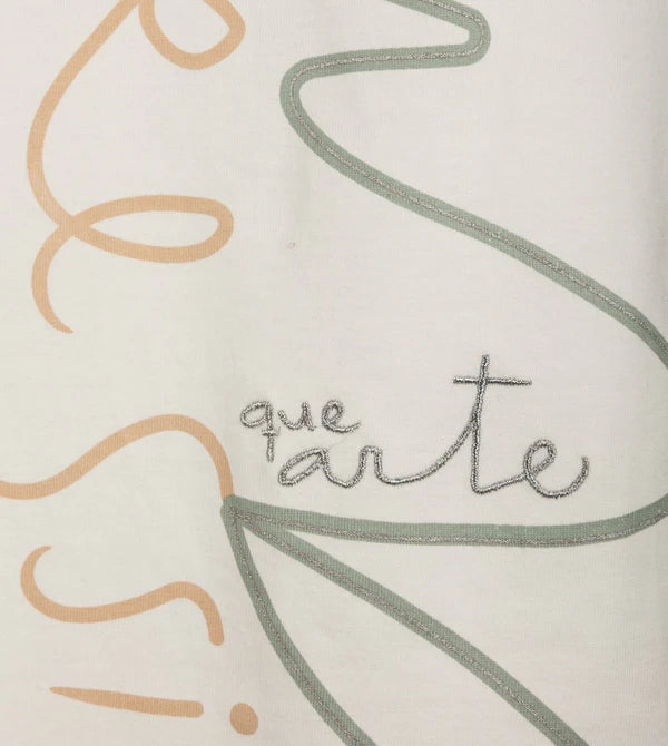 T-shirt Anekke con dettagli grafici e orlo arrotondato