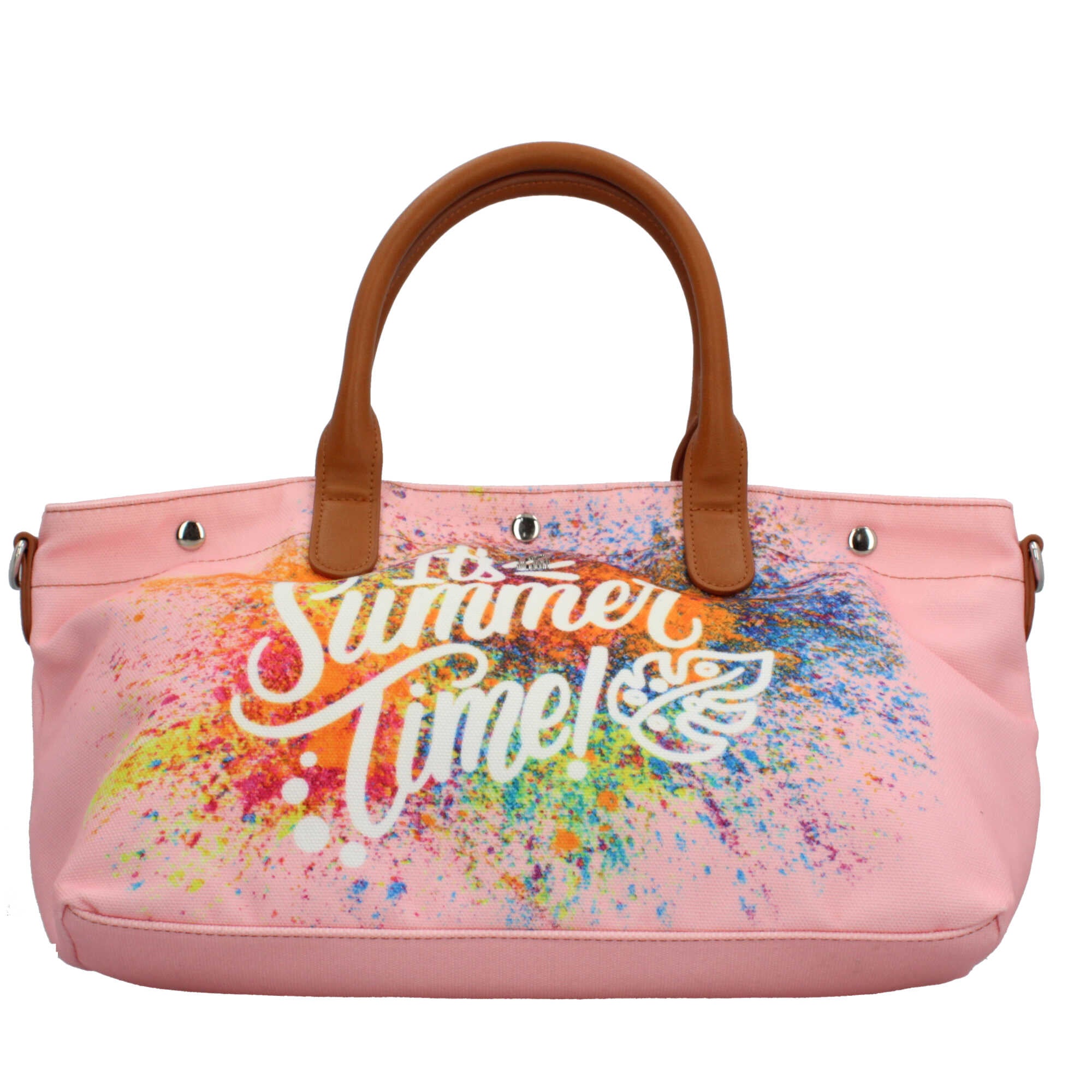 Borsa mare Ynot in tessuto con stampa estiva e tracolla rimovibile