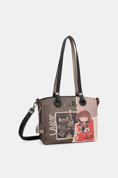 Borsa shopping Anekke con doppio manico e stampa creativa