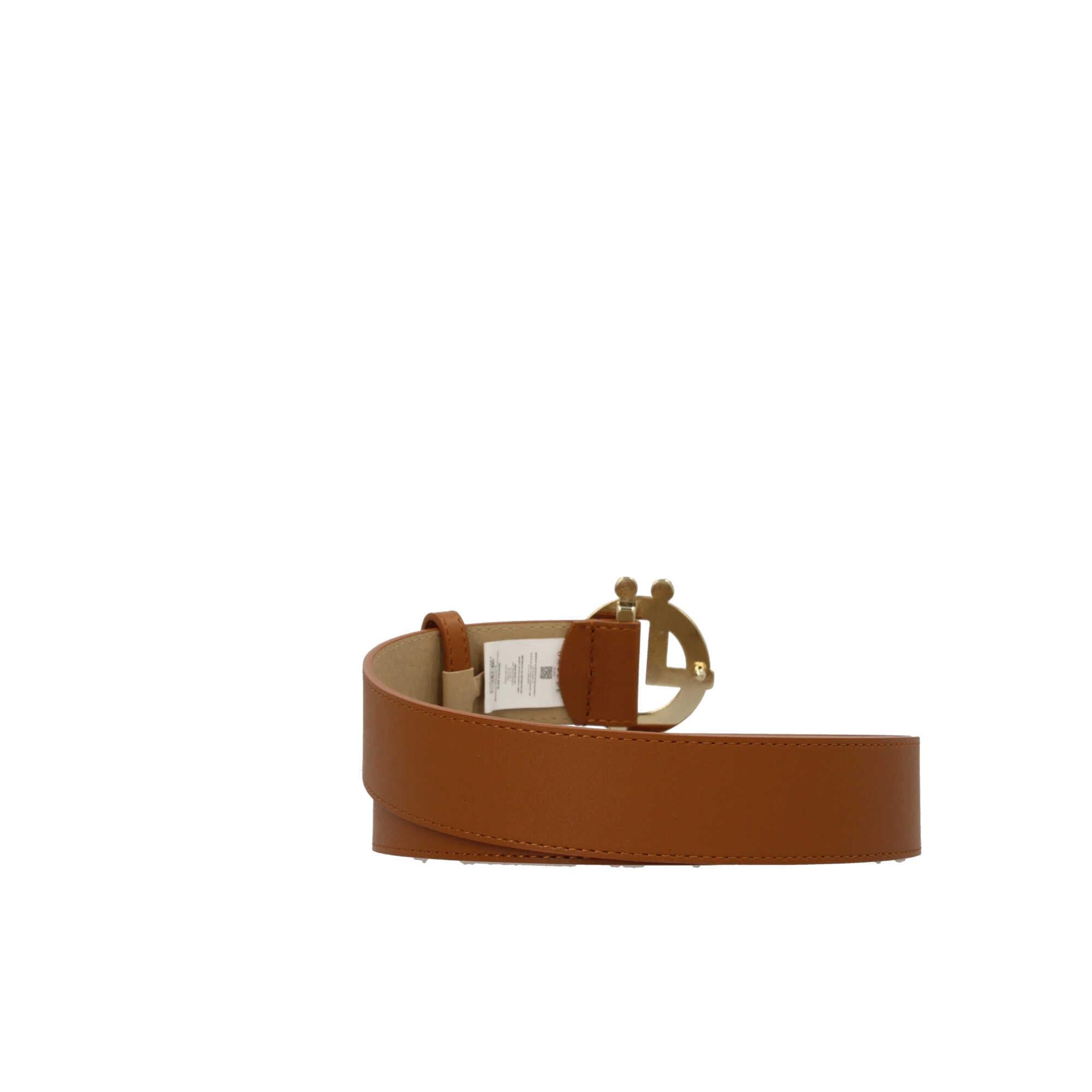 Cintura in ecopelle con logo in metallo