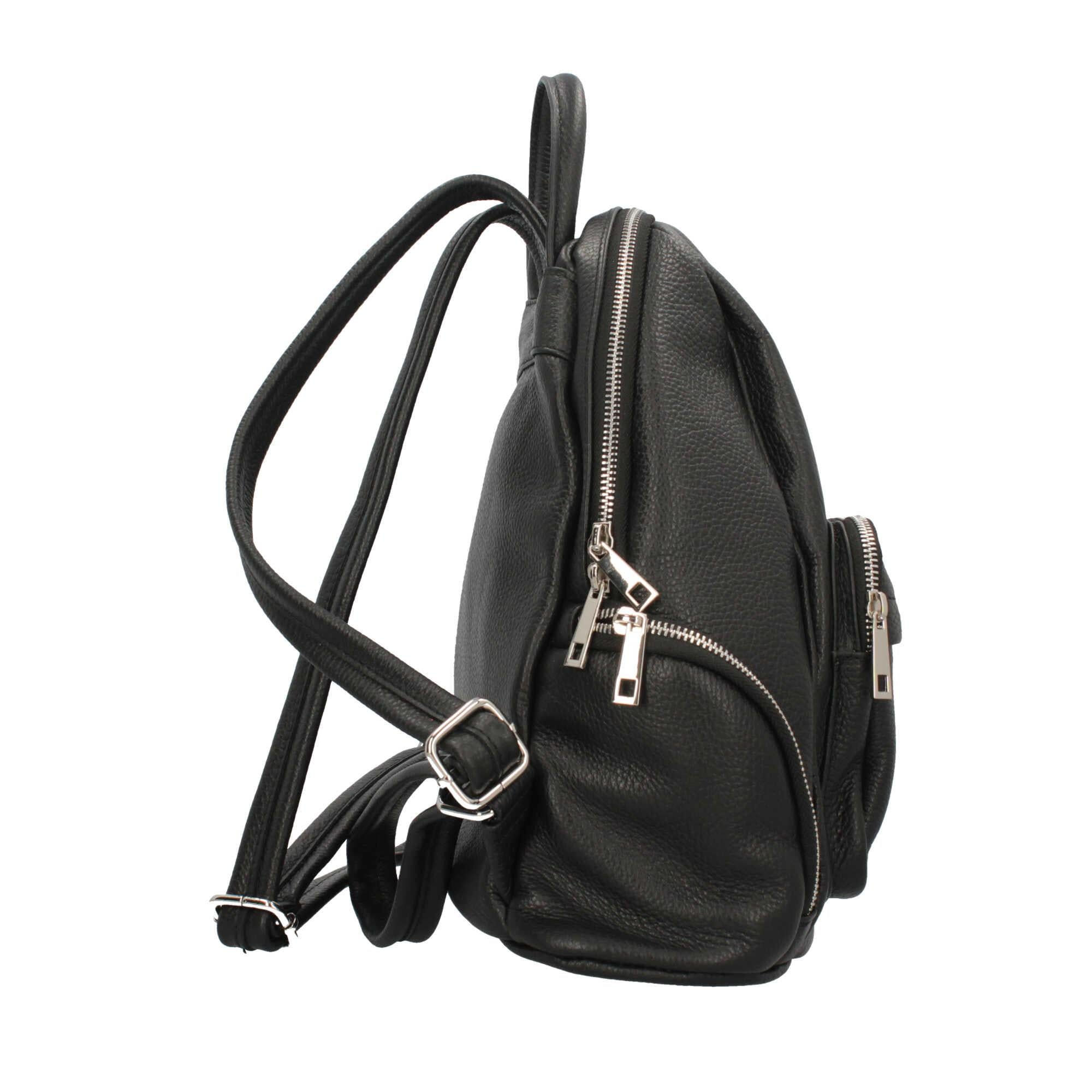 Zaino in pelle doppia zip