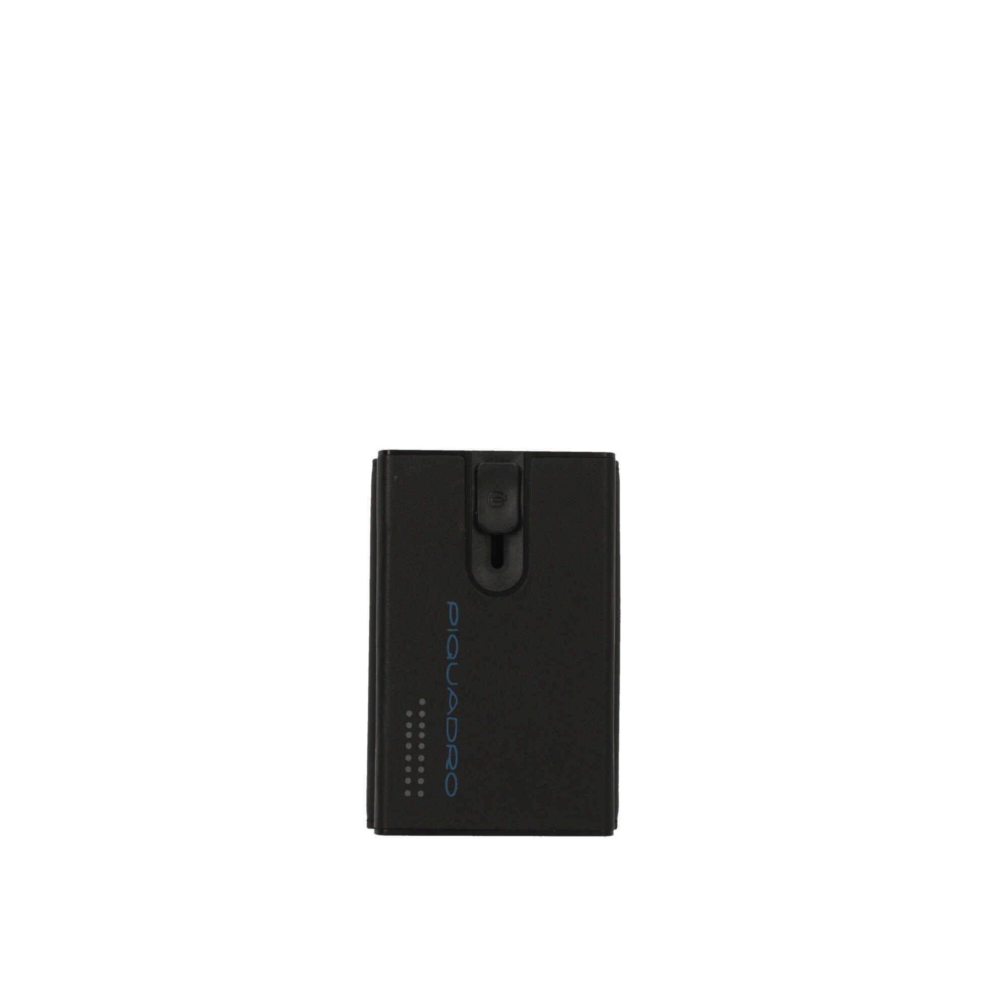 Porta carte di credito Piquadro metallico organizzato in pelle