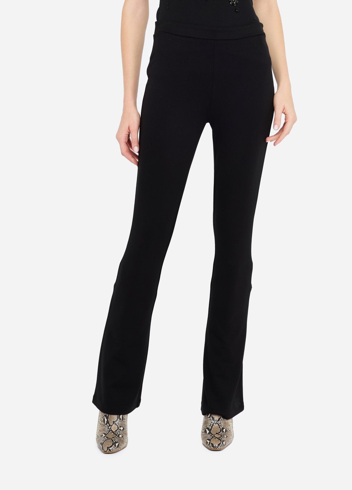 Liu Jo pantaloni svasati in tessuto stretch Nero L | Giò Fashion