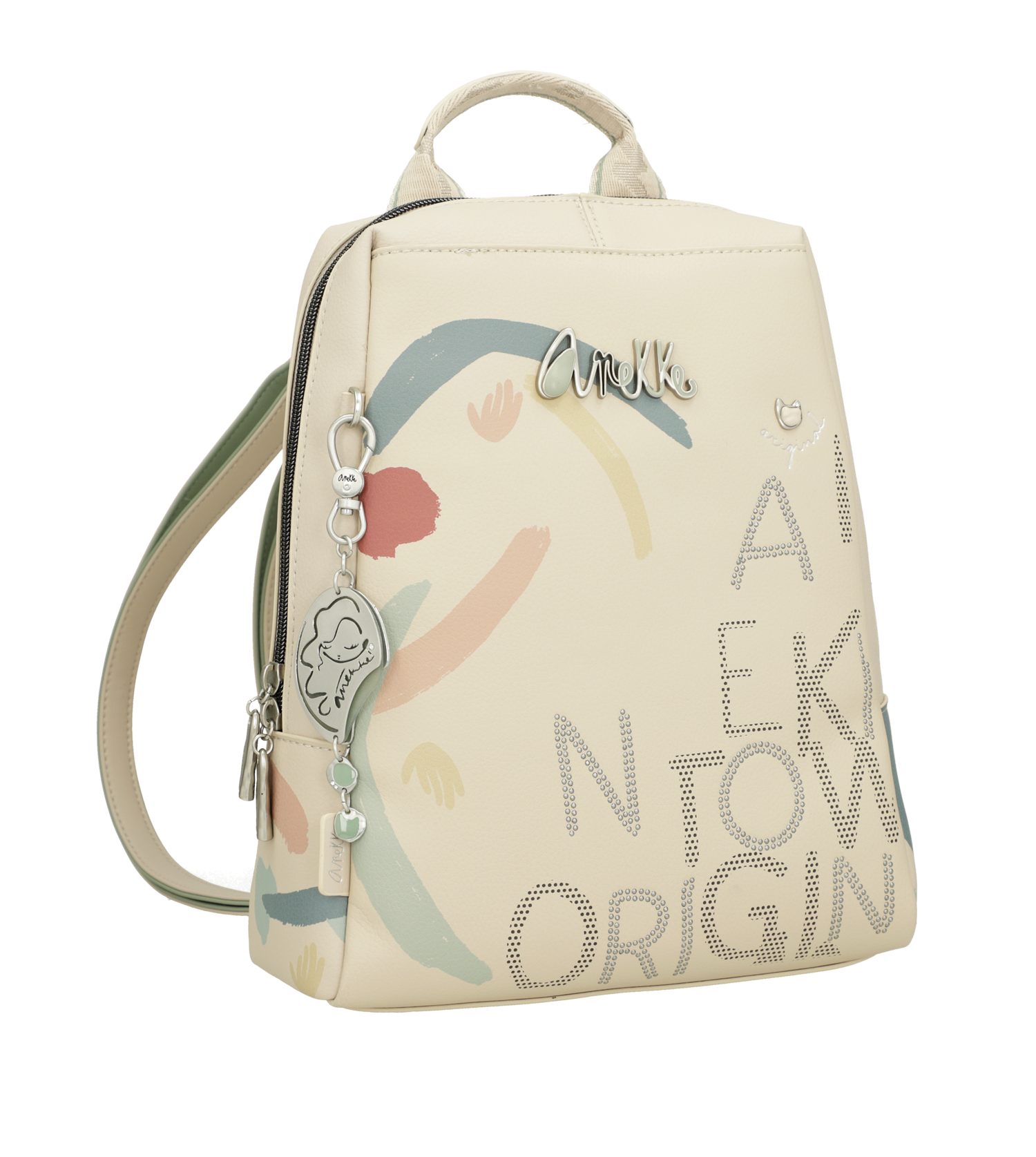 Zaino Anekke con dettagli traforati e charm decorativo Bianco TU | Giò Fashion