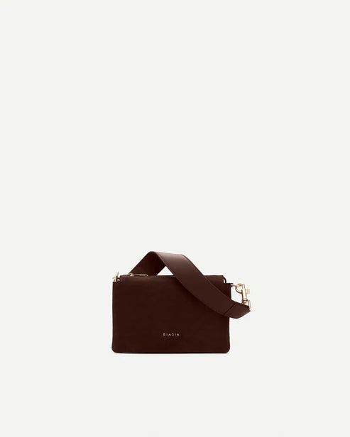 Borsa a tracolla Biasia in suede con tracolla larga regolabile Marrone TU | Giò Fashion