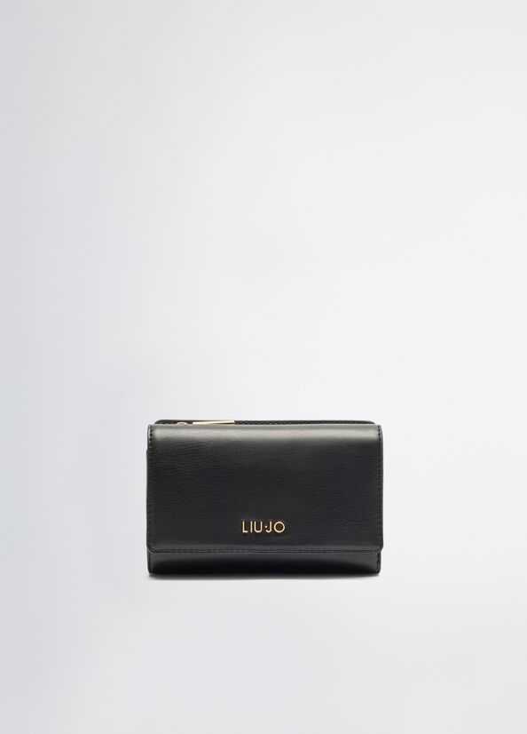 Portafoglio Liu Jo pieghevole con portamonete Nero TU | Giò Fashion