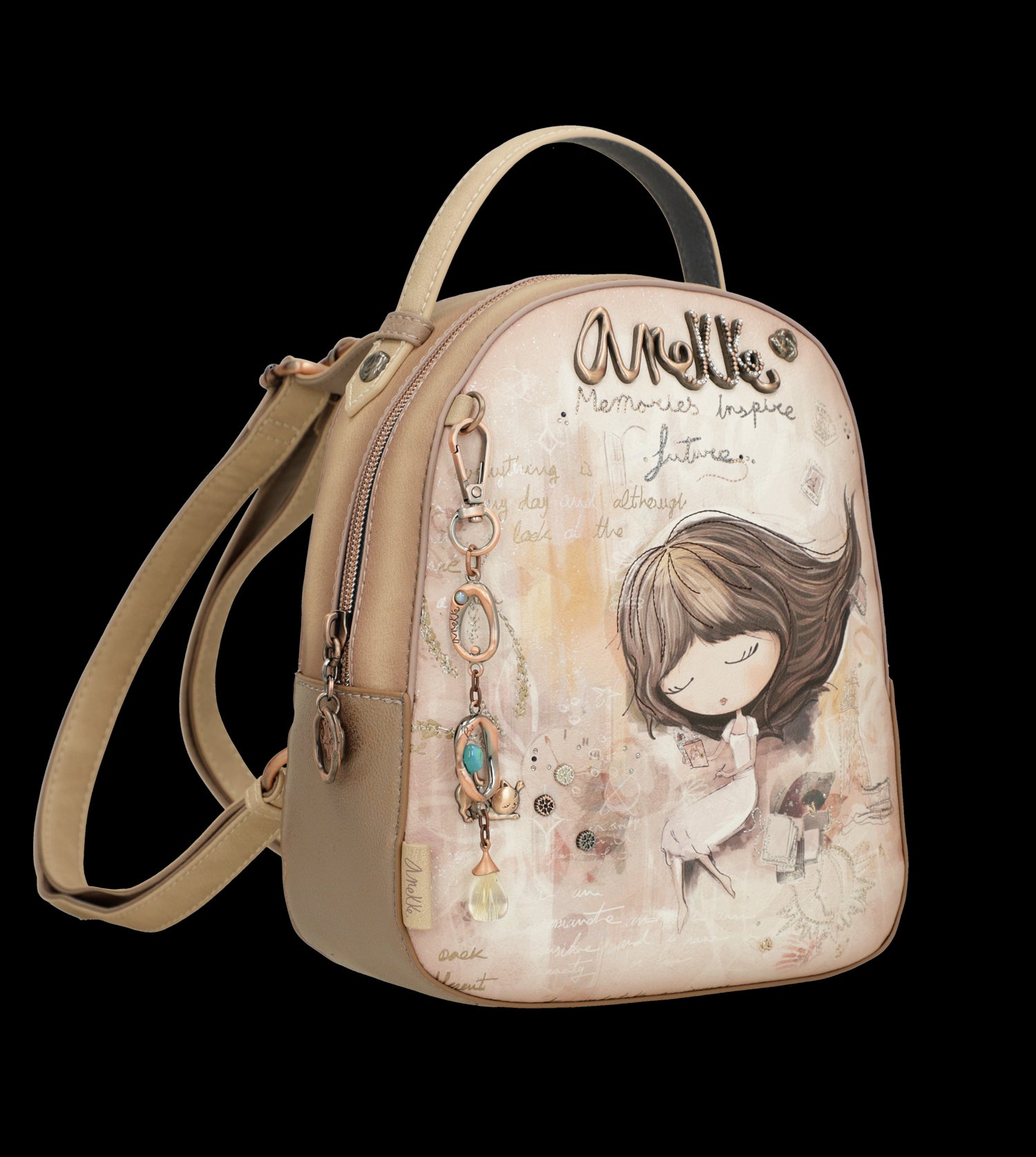 Zainetto Anekke compatto ed elegante con illustrazione artistica