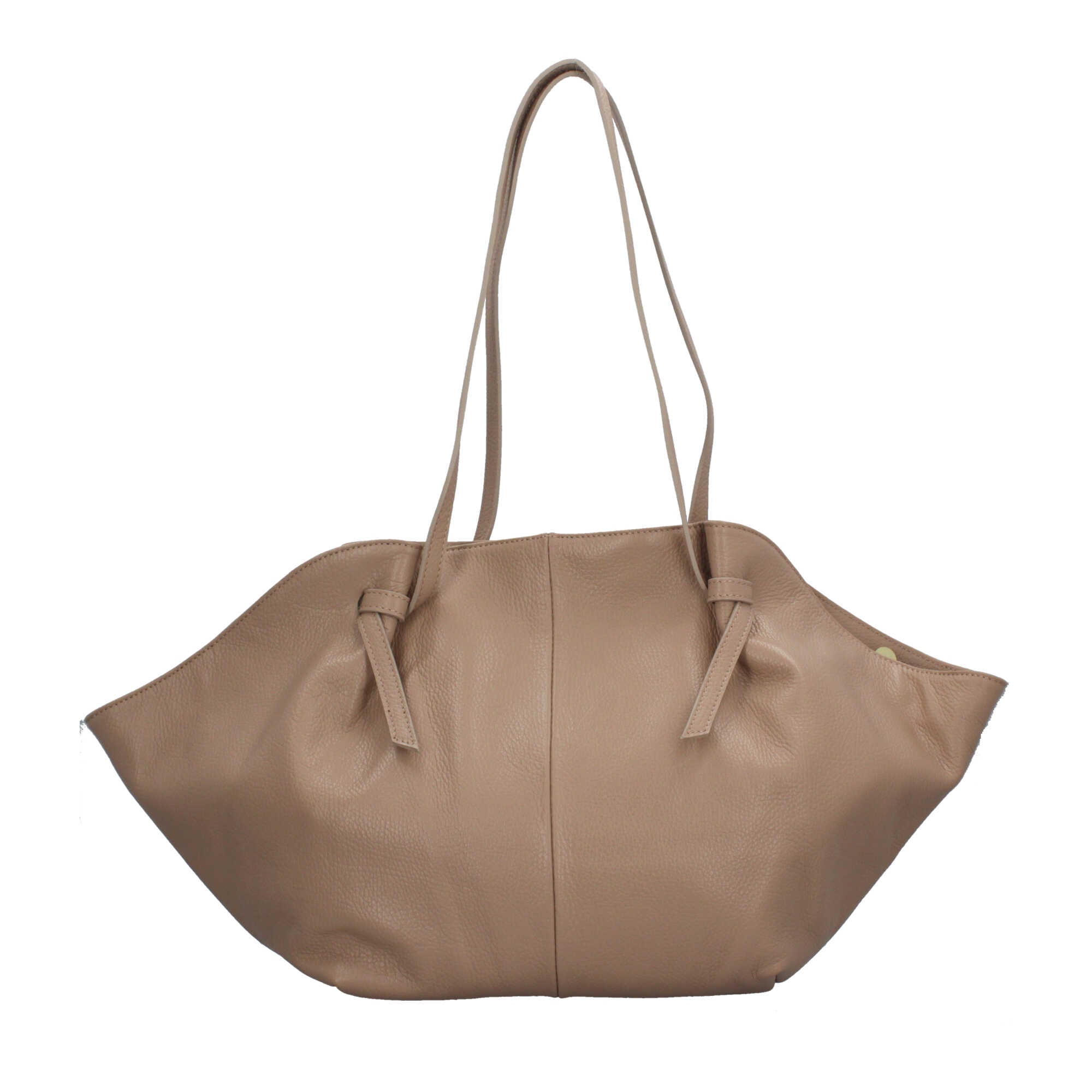 Borsa Made in Italy morbida in vera pelle con doppio manico