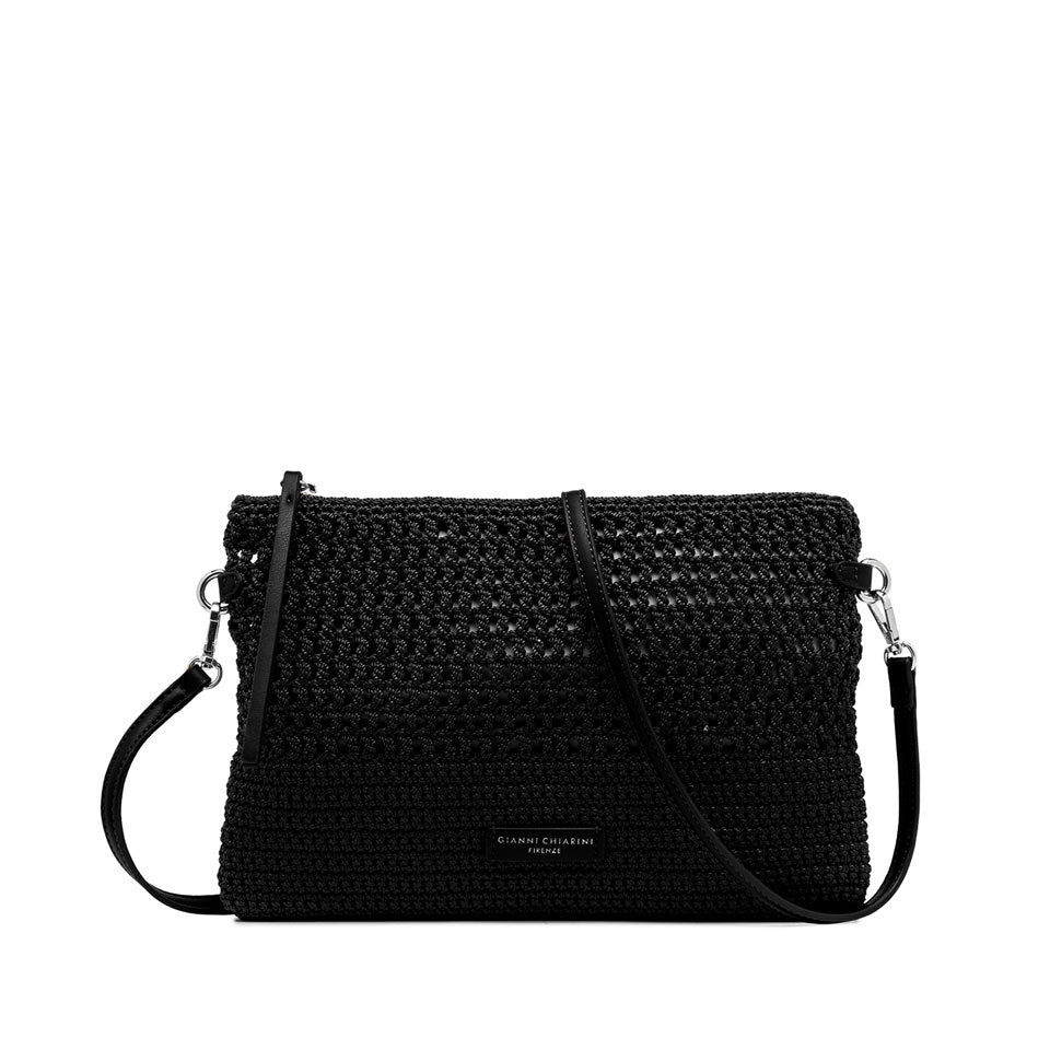 Pochette Gianni Chiarini in tessuto uncinetto con tracolla removibile