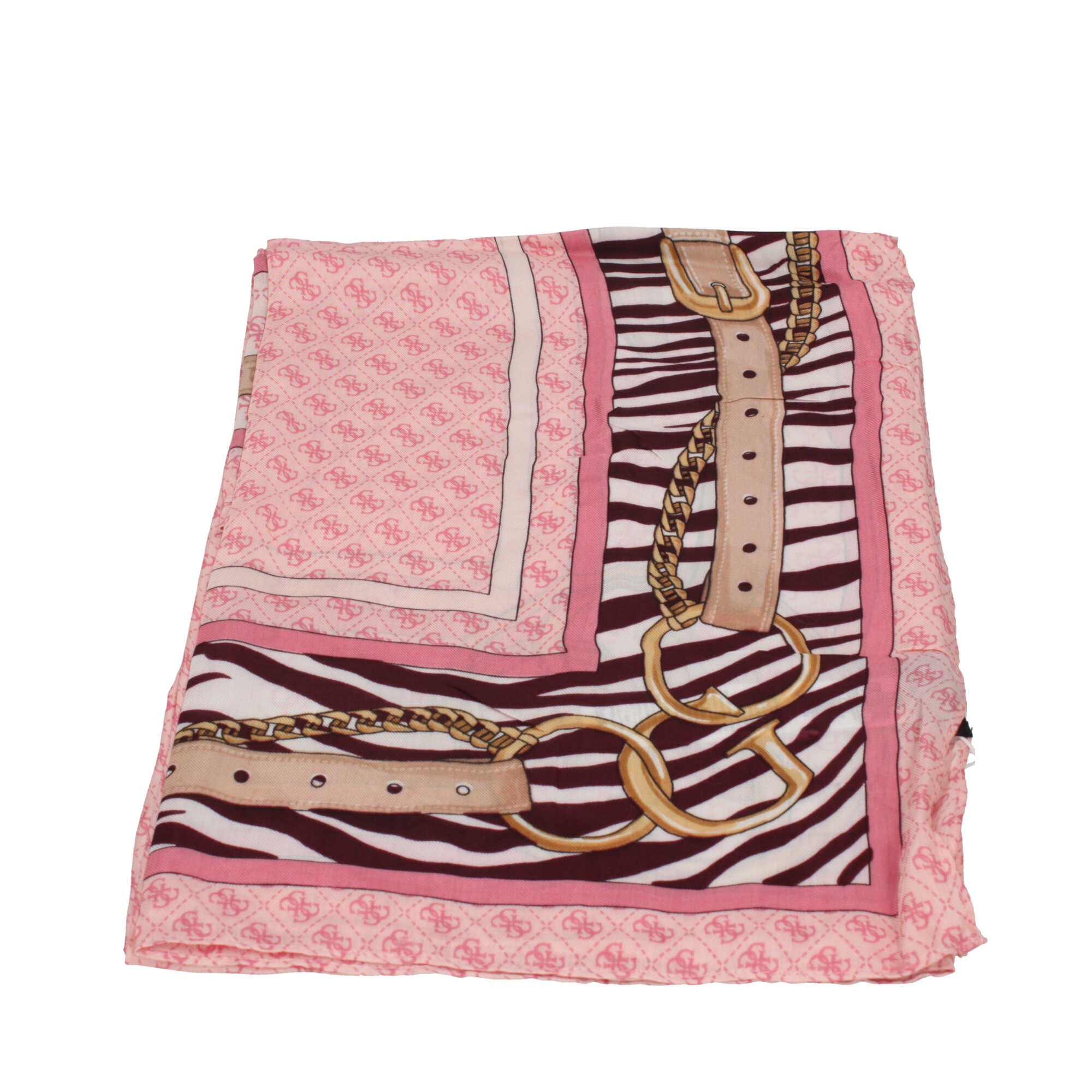 Foulard Guess in viscosa con stampa animalier e dettagli 4G