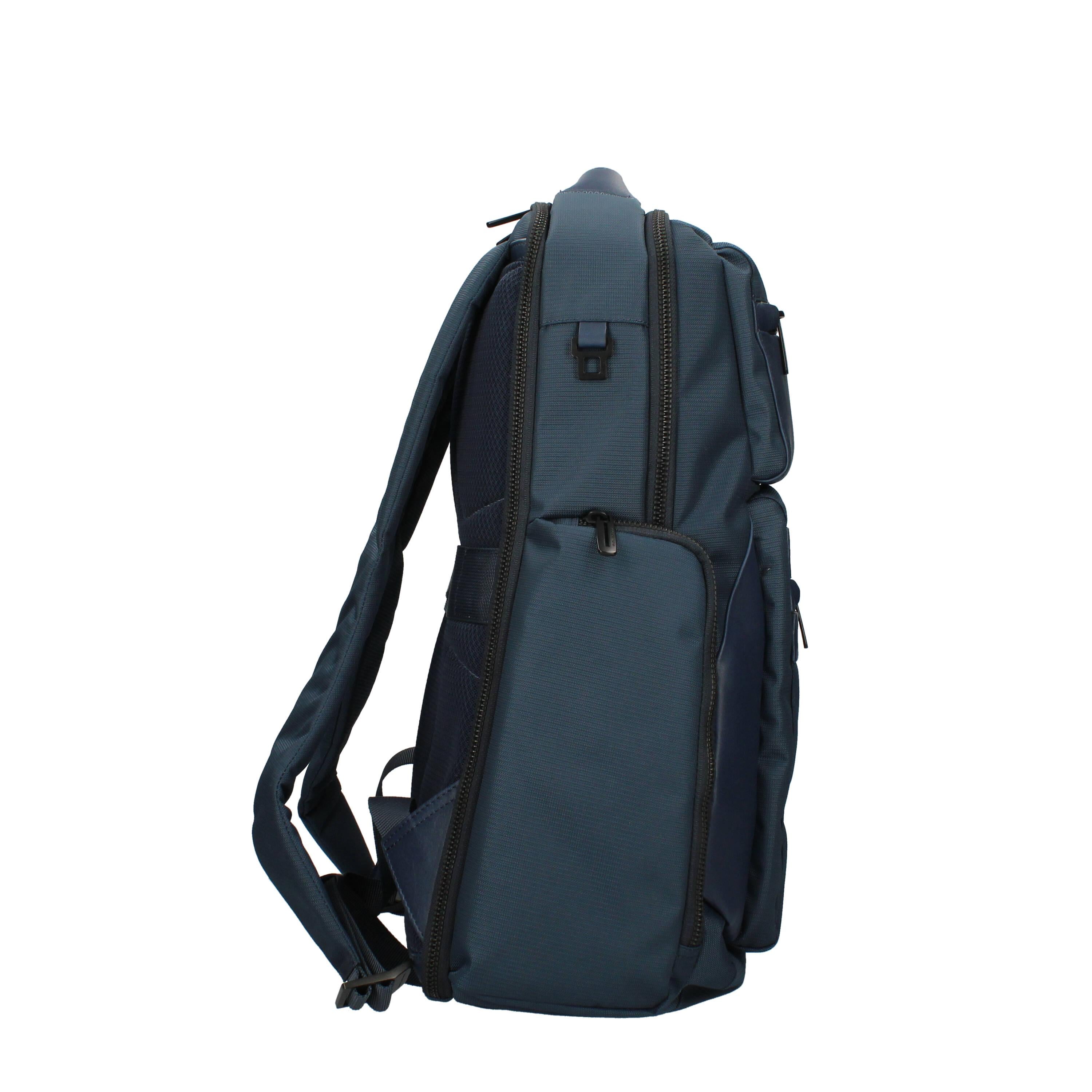 Zaino in pelle e tessuto