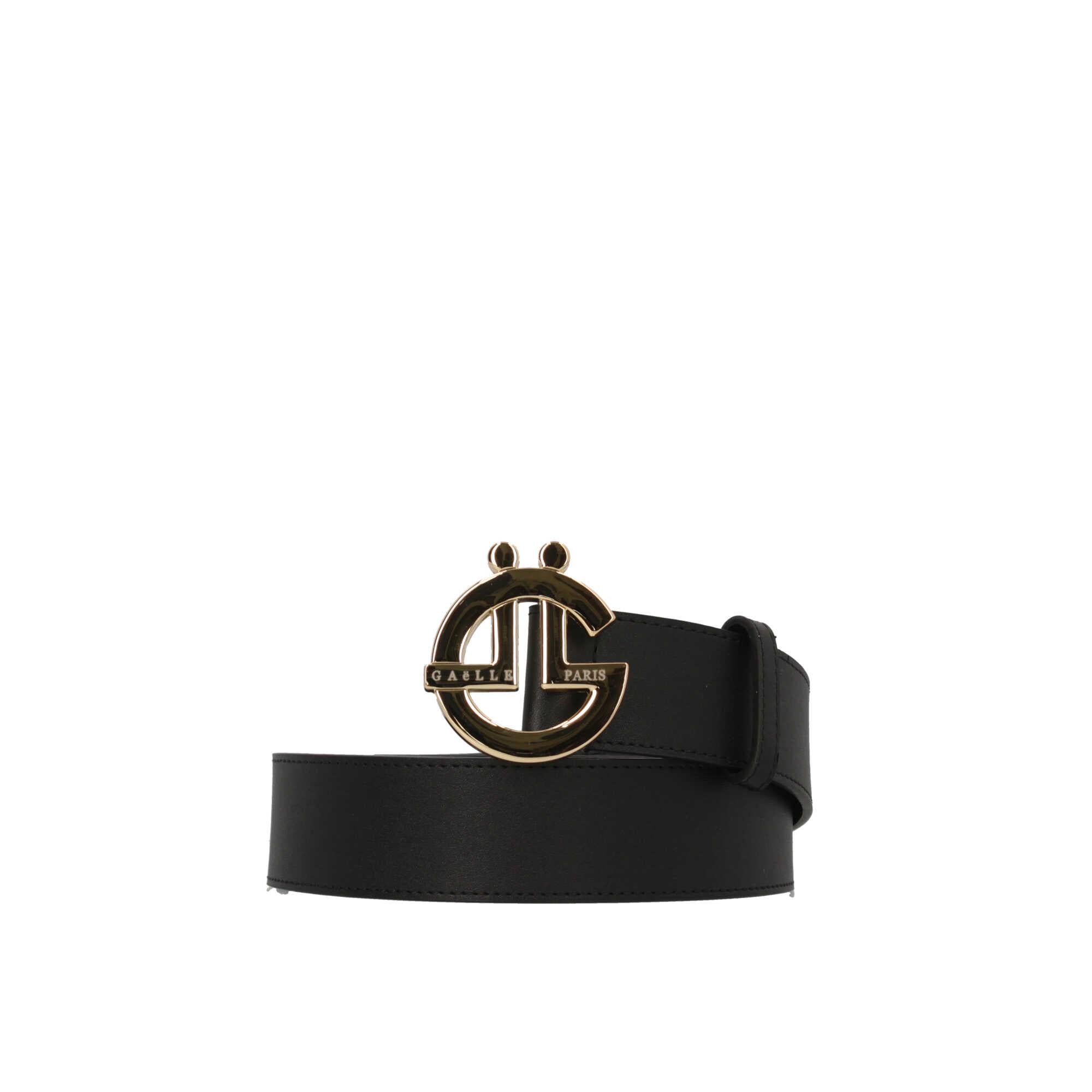 Cintura in ecopelle con logo in metallo