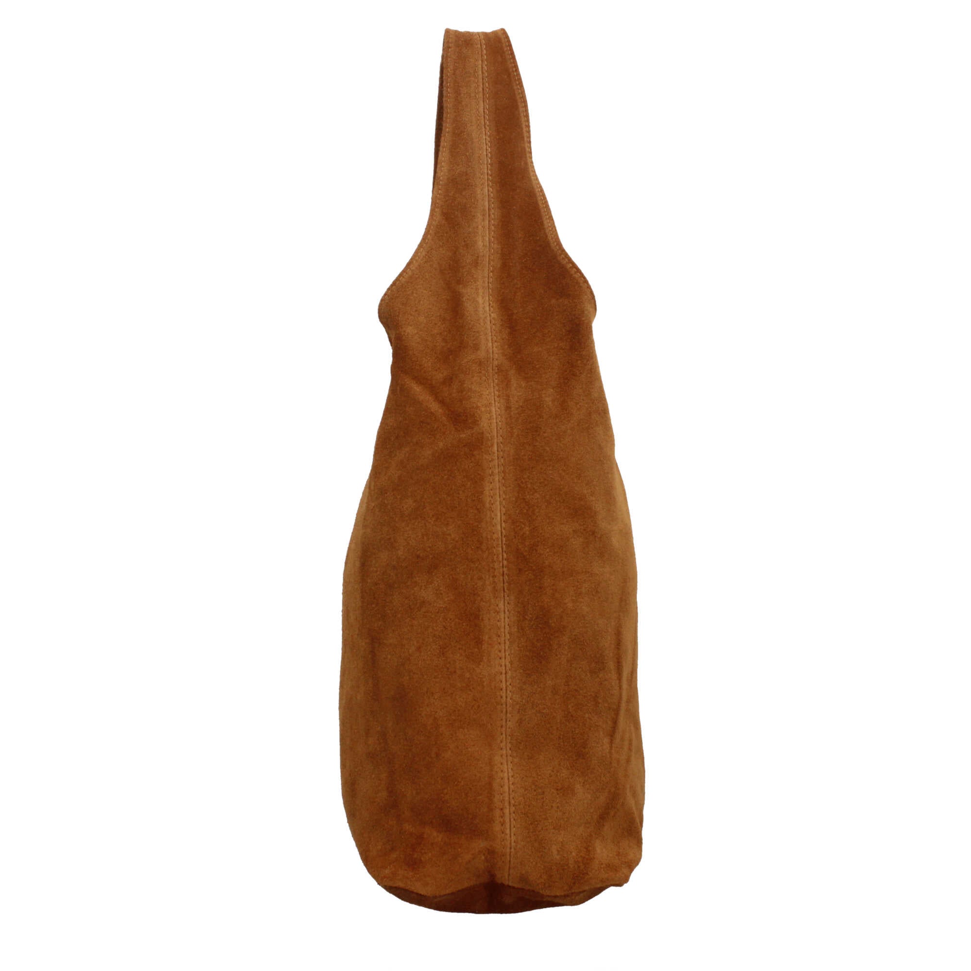 Borsa a spalla in camoscio Made in Italy dal design contemporaneo