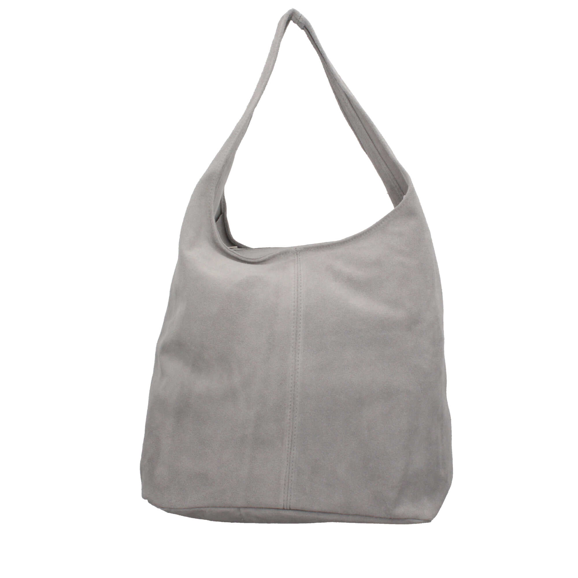 Borsa a spalla in camoscio Made in Italy dal design contemporaneo