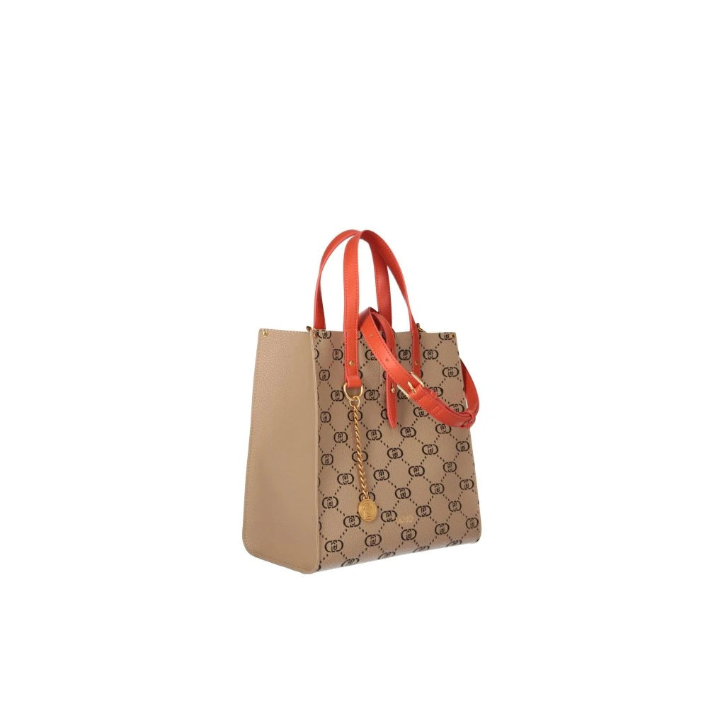 Borsa Liu Jo shopper con stampa logo e pochette interna Beige TU | Giò Fashion