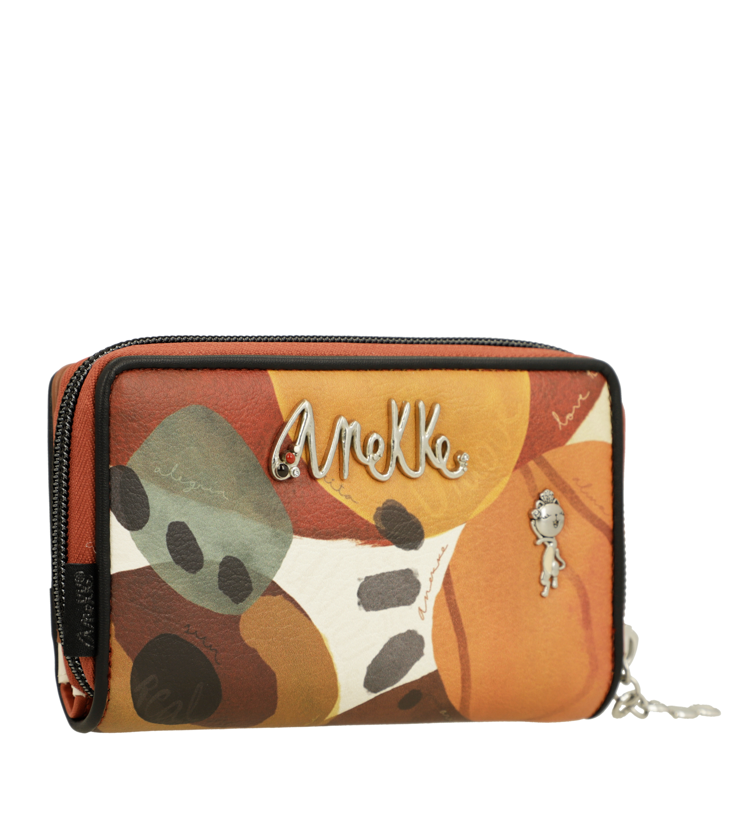 Portafoglio Anekke con zip e design originale Arancione TU | Giò Fashion