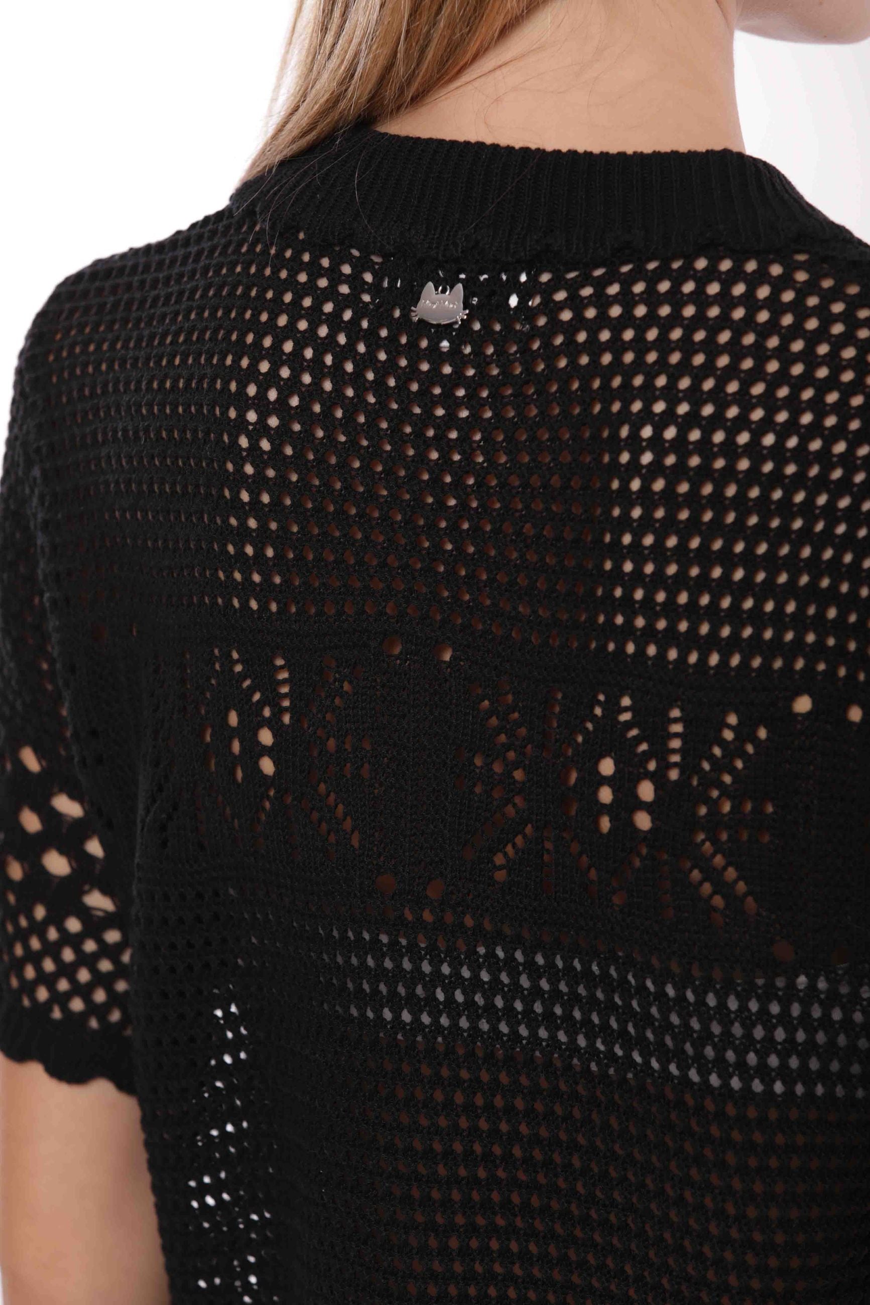 Cardigan Corto in Crochet con Maniche Corte Mimi Mua