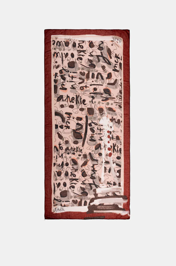 Sciarpa Anekke donna rettangolare con fantasia astratta