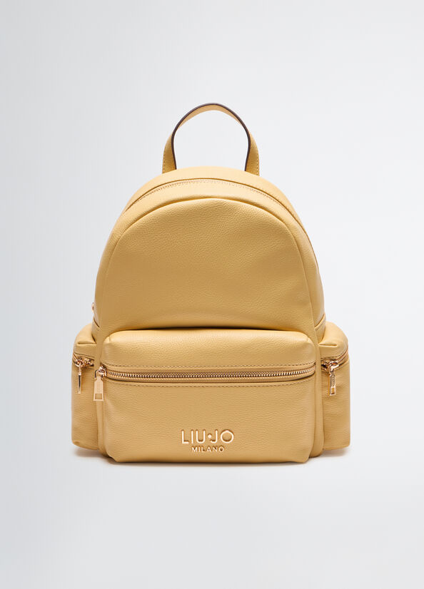 Zaino Donna Liu Jo con Tasche Multiple e Logo in Metallo Giallo TU | Giò Fashion