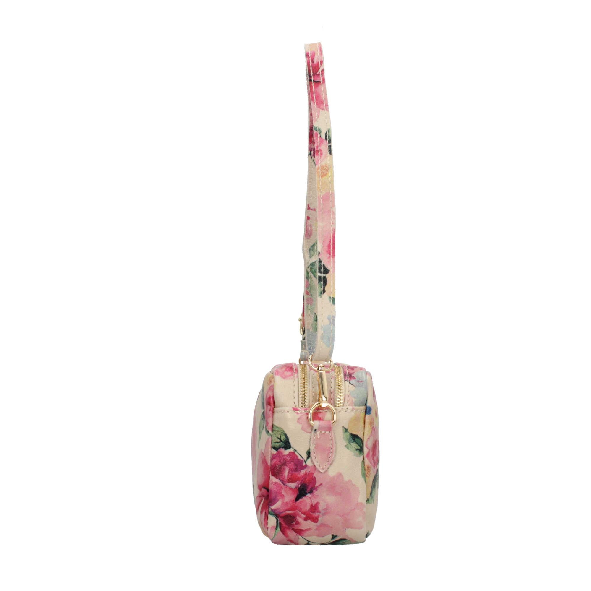 Saponetta Made In Italy in vera pelle con fantasia floreale