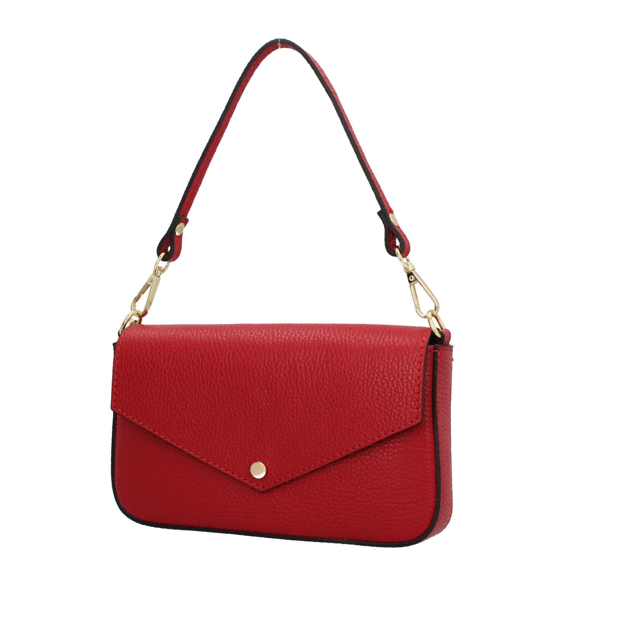 Borsa a spalla in pelle con tracolla regolabile