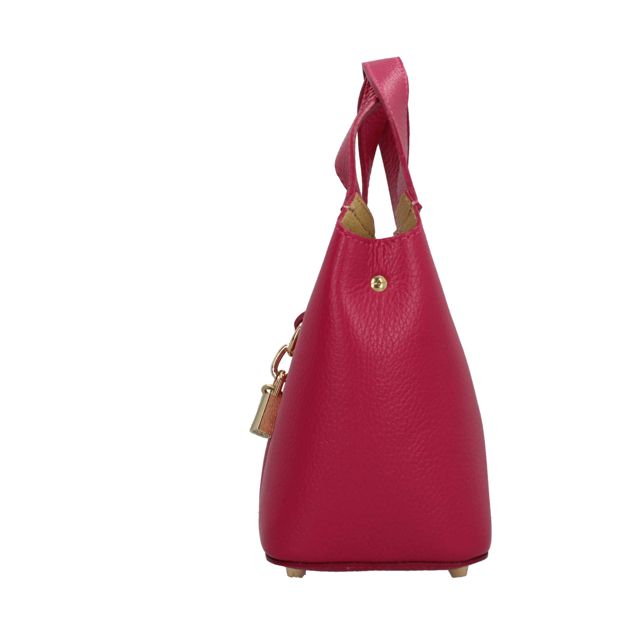 Borsa Made in Italy a mano in vera pelle con chiusura a lucchetto