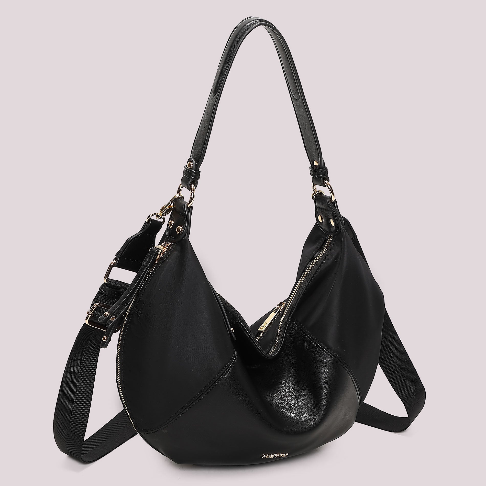 Mimi Mua borsa a spalla morbida con tracolla regolabile NERO TU | Giò Fashion