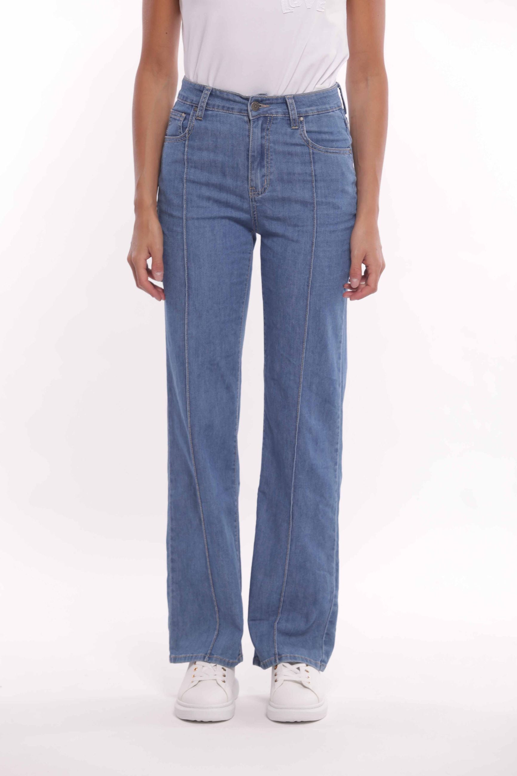 Mimi Mua Pantalone Palazzo in Chambray