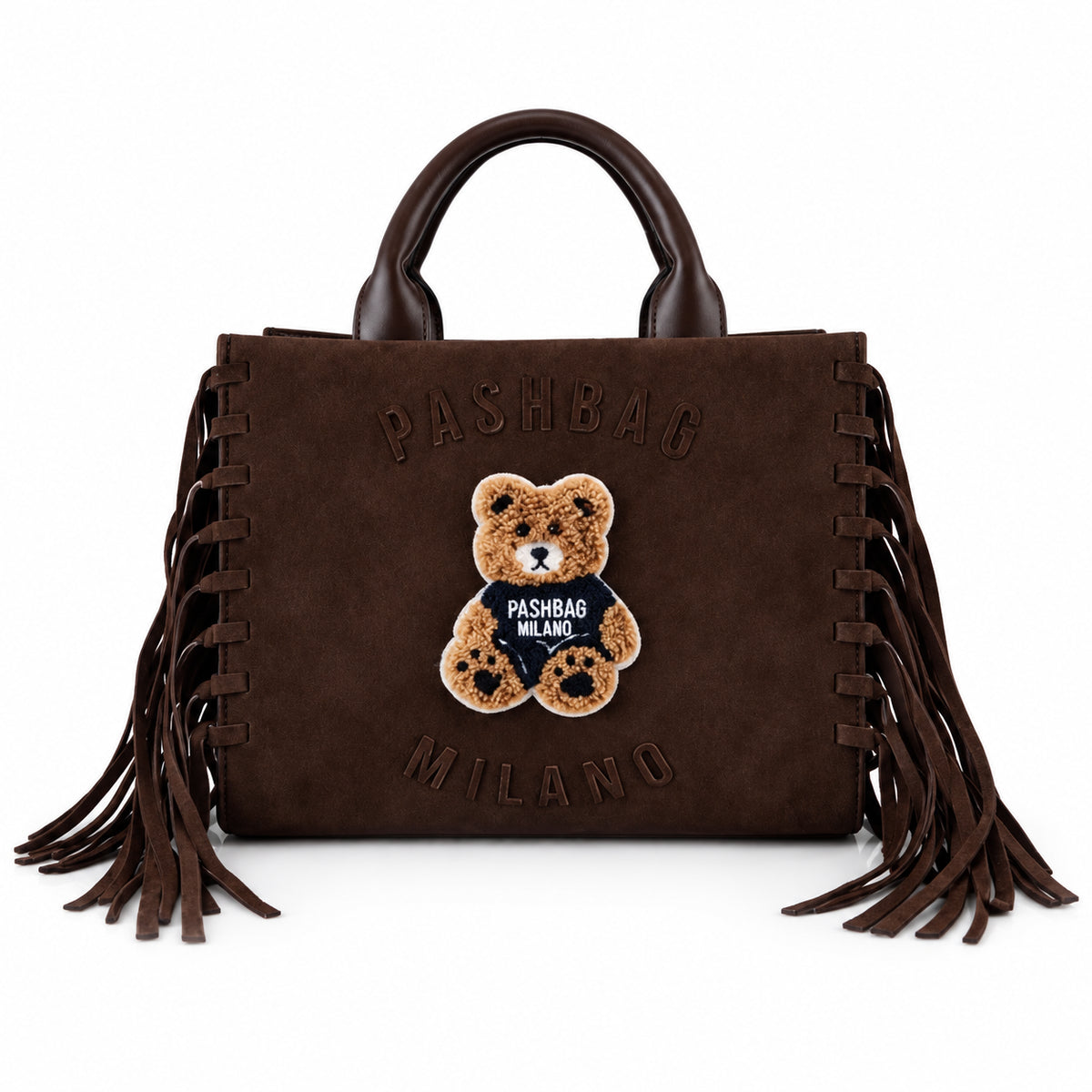 PashBag Mini Borsa Donna con Frange e Patch Teddy