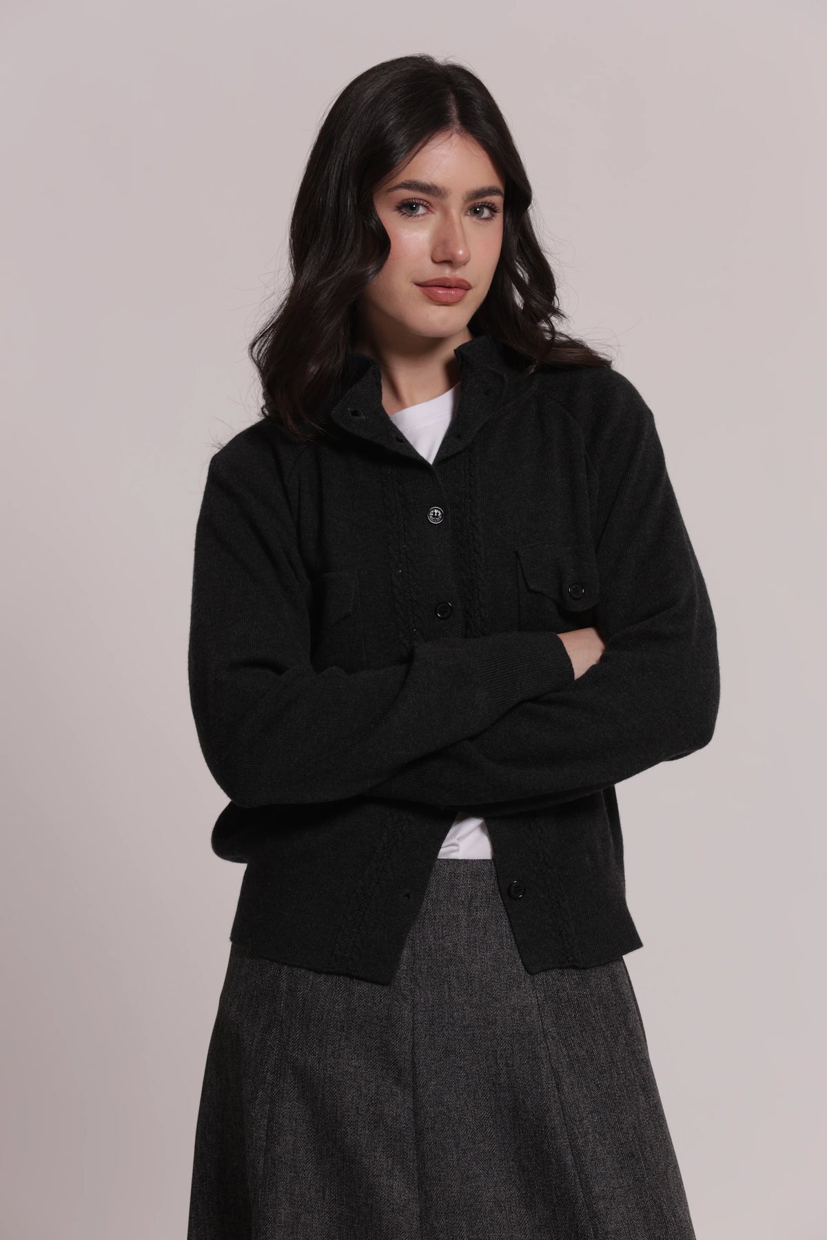 Cardigan Donna Mimi Mua con Lupetto e Tasche