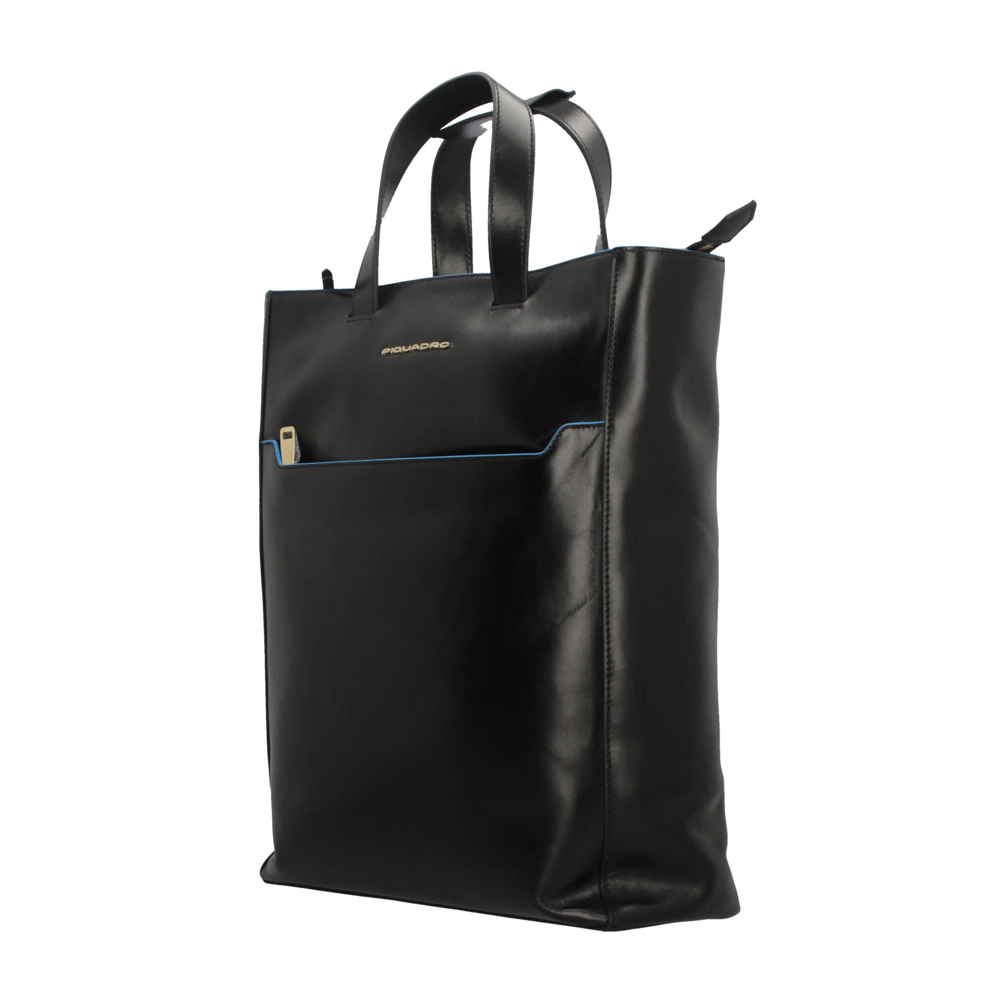 Tote bag Piquadro in pelle per laptop 14" con protezione RFID