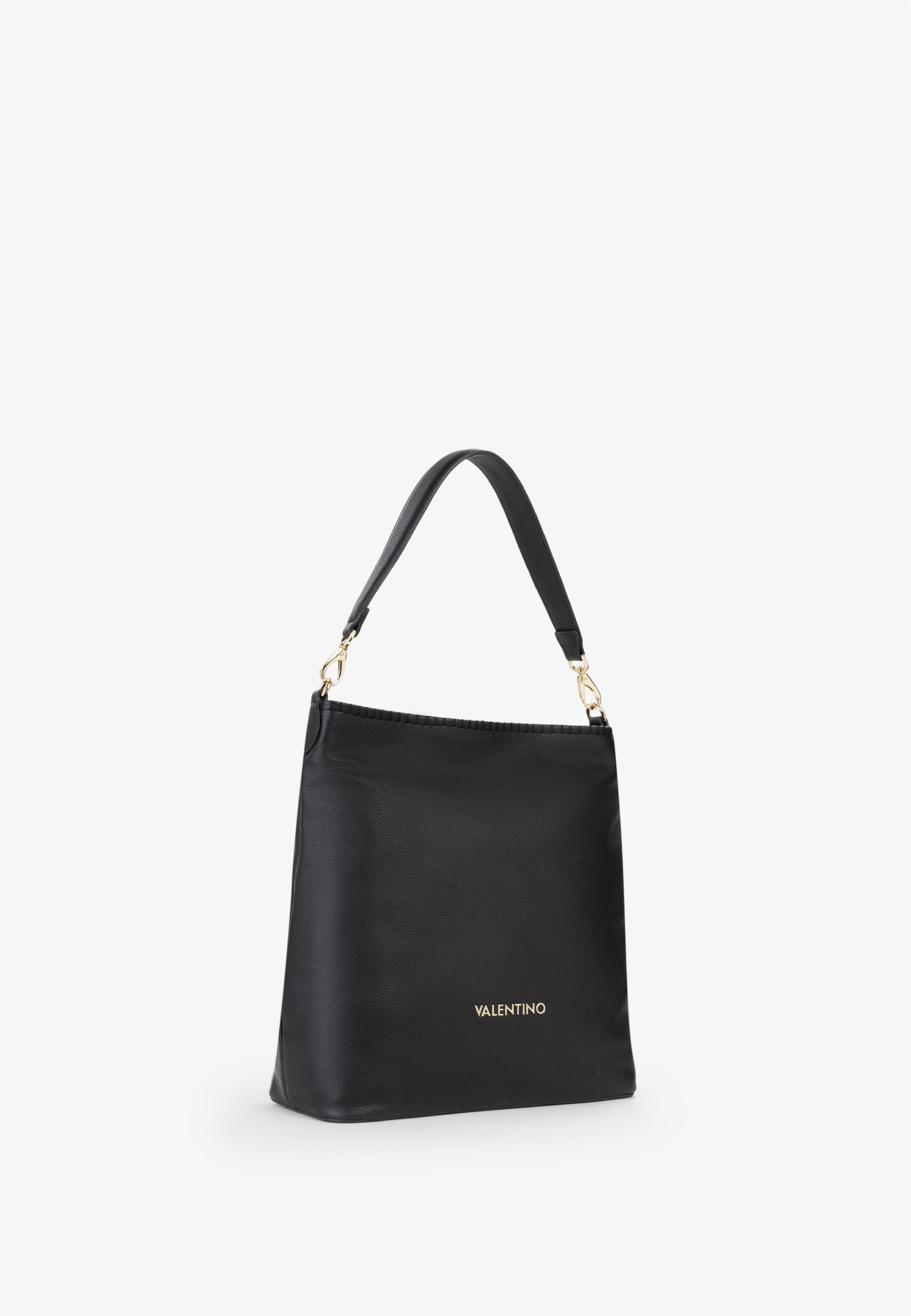 Borsa a spalla donna Mario Valentino minimal con tracolla intrecciata e logo frontale Nero TU | Giò Fashion