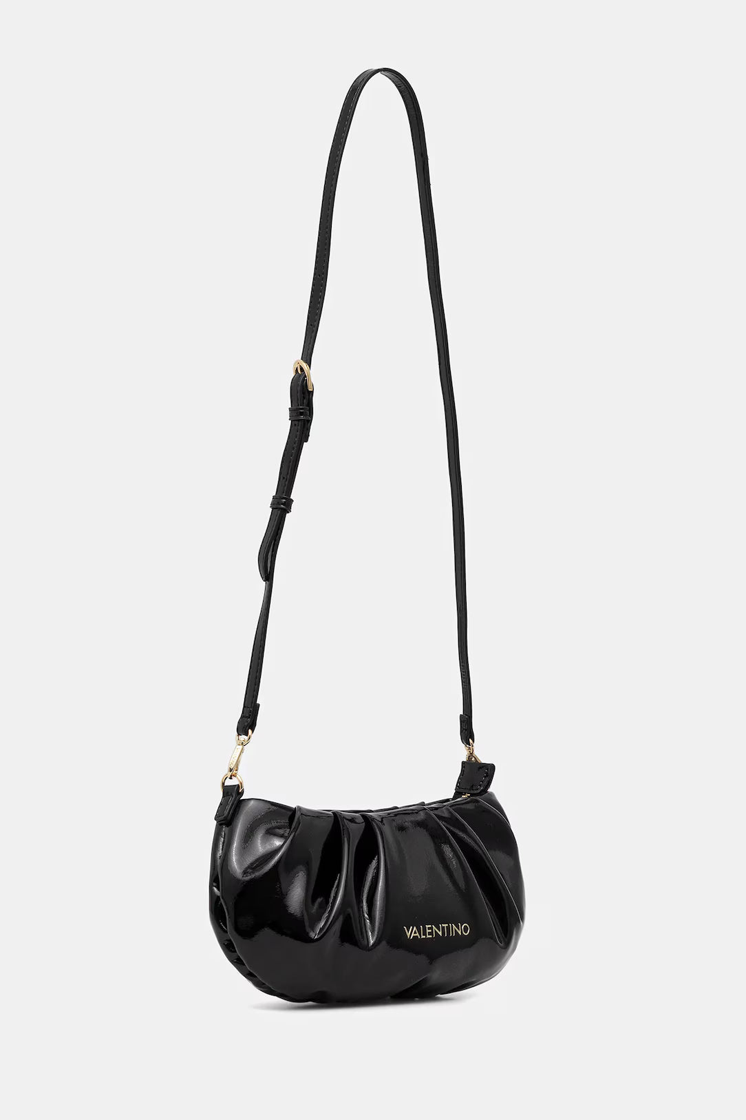 Valentino borsa a spalla in vernice con manico intrecciato