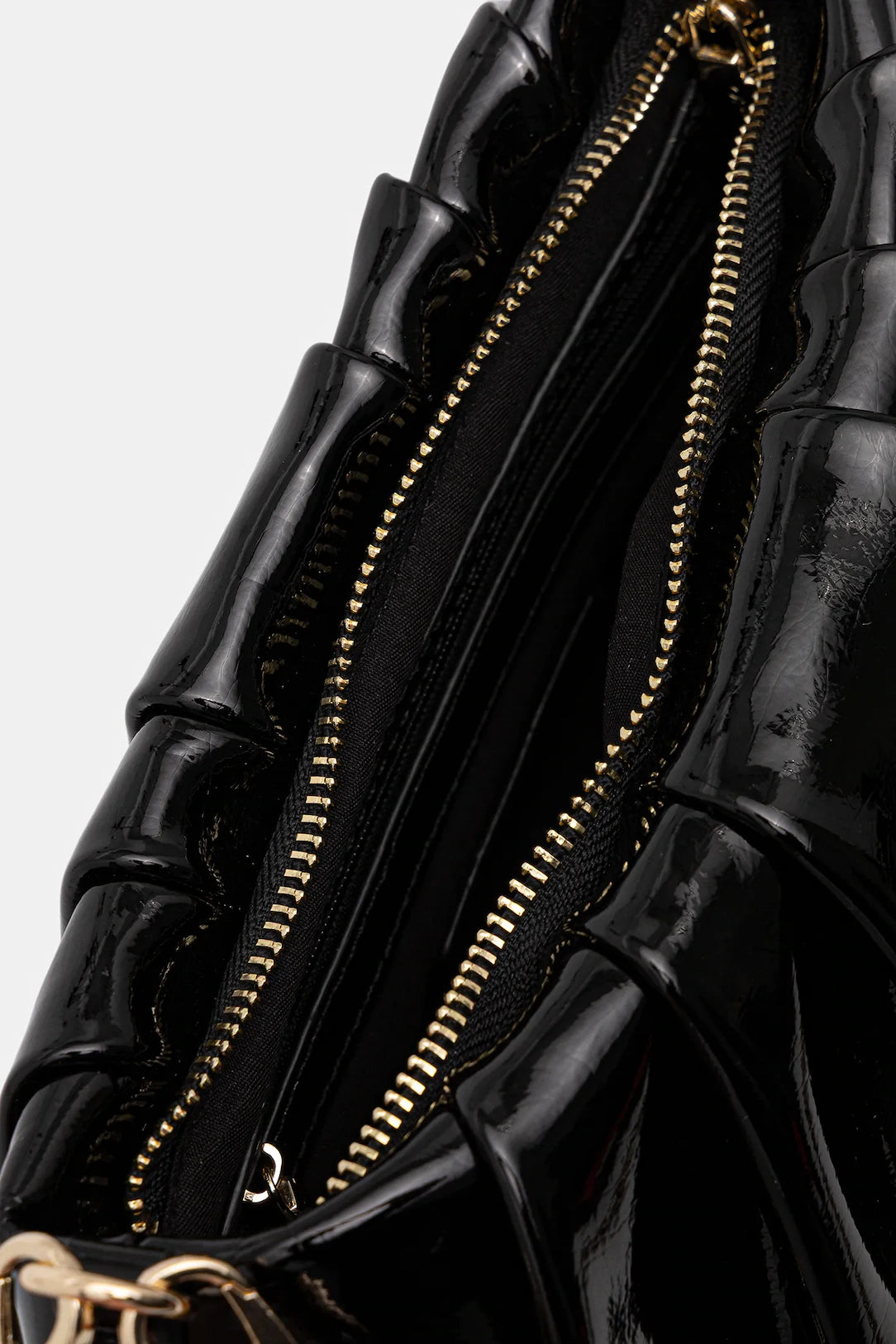 Valentino borsa a spalla in vernice con manico intrecciato