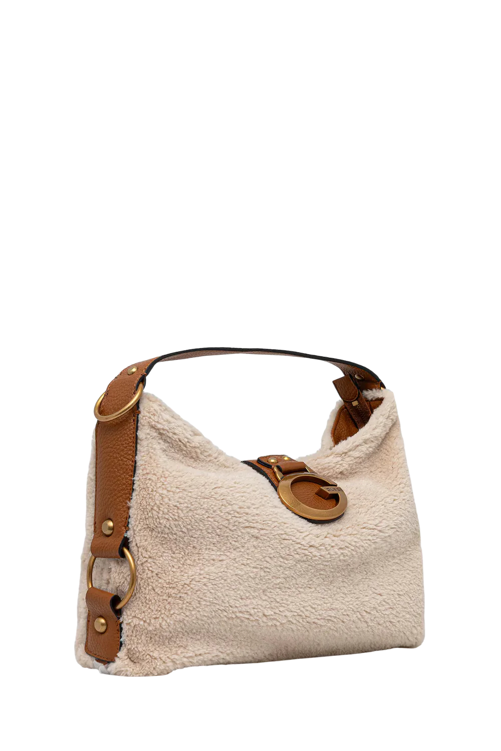 Borsa a spalla Guess in pelliccia sintetica con dettaglio logo