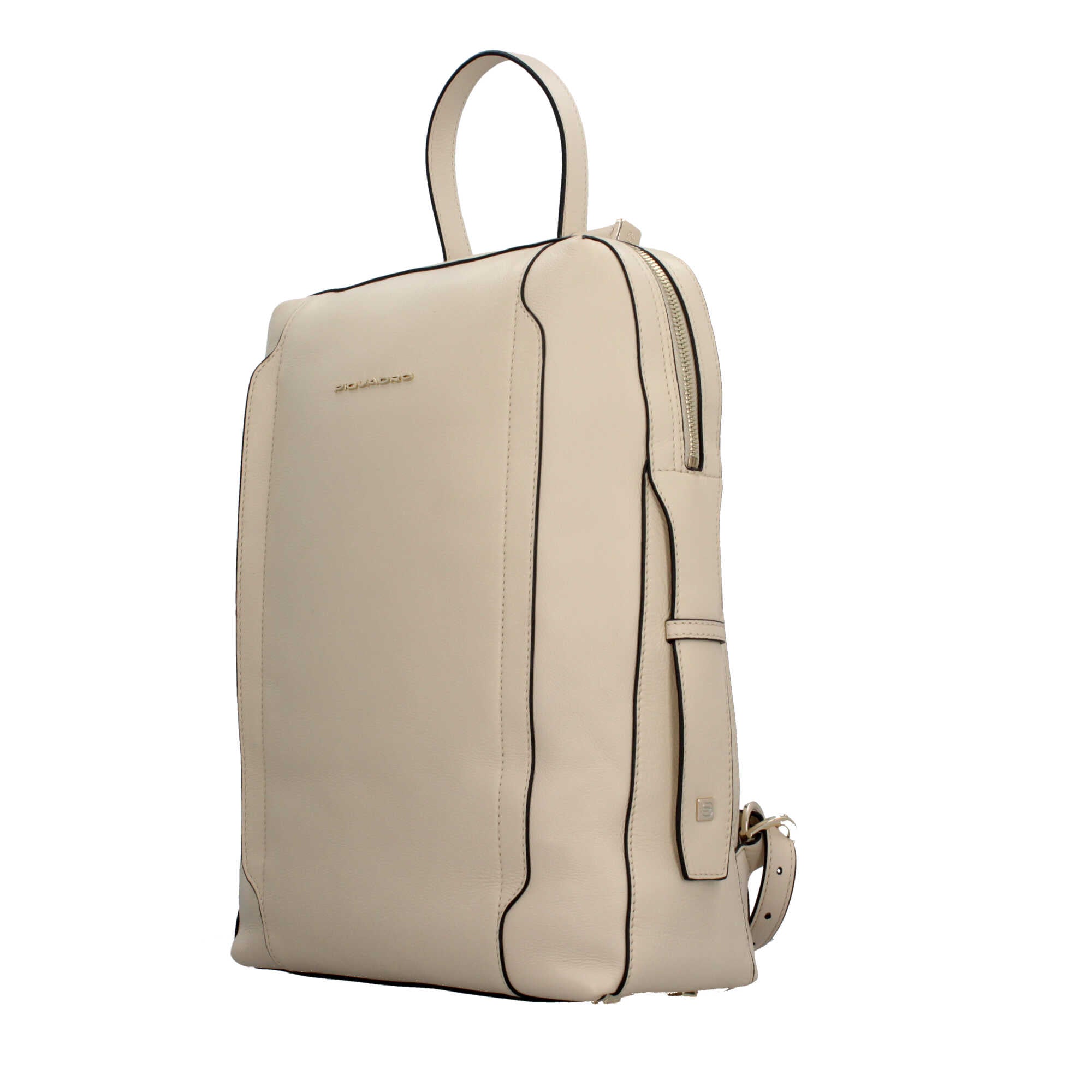 Piquadro zaino porta PC 14" in pelle con protezione antiurto