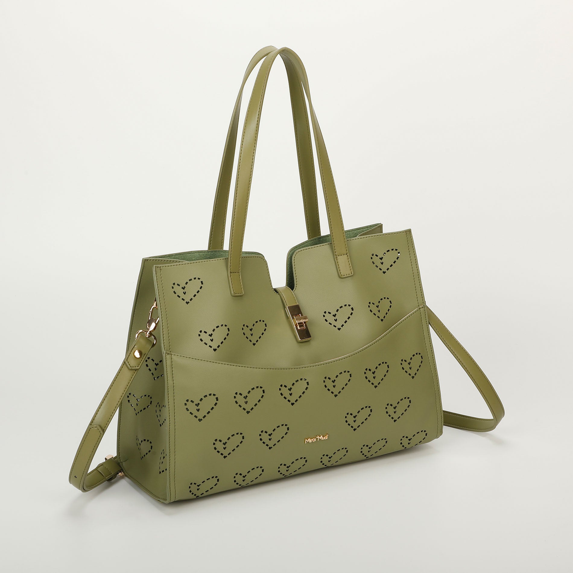 Mimi Mua borsa shopping con cuore traforato