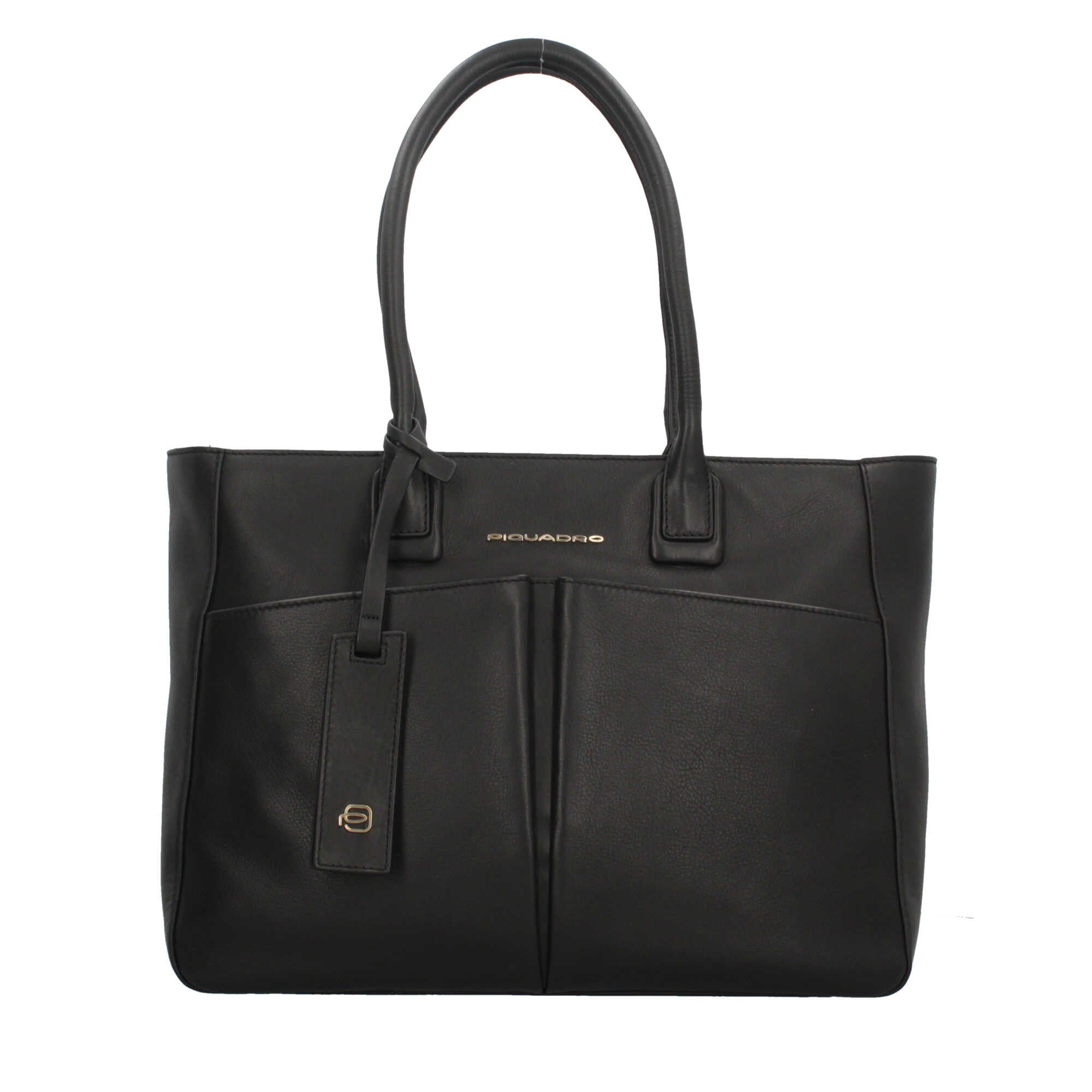 Piquadro borsa porta PC 14" in pelle con protezione antiurto e tasche organizzate