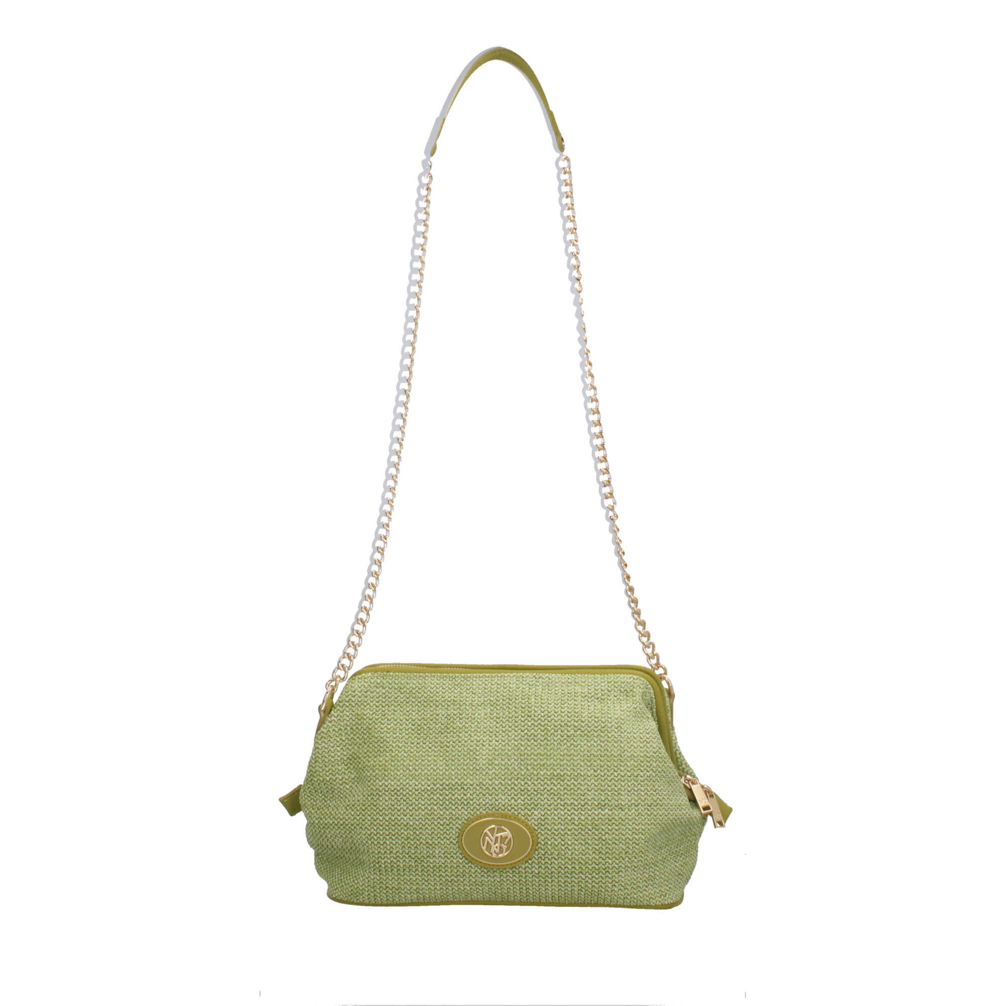 Borsa donna YNot pochette con tracolla in catena e dettagli in ecopelle