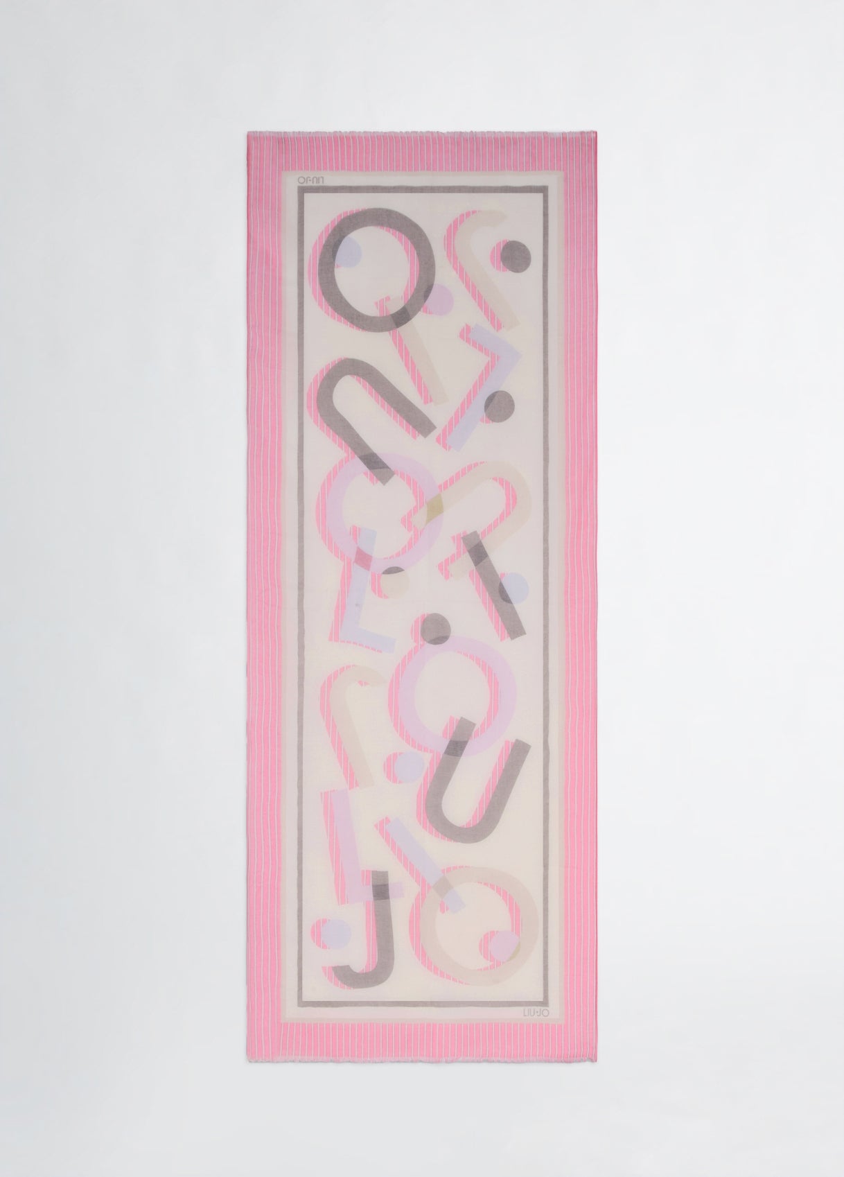 Foulard Donna Liu Jo con Grafica Artistica e Frange Decorative