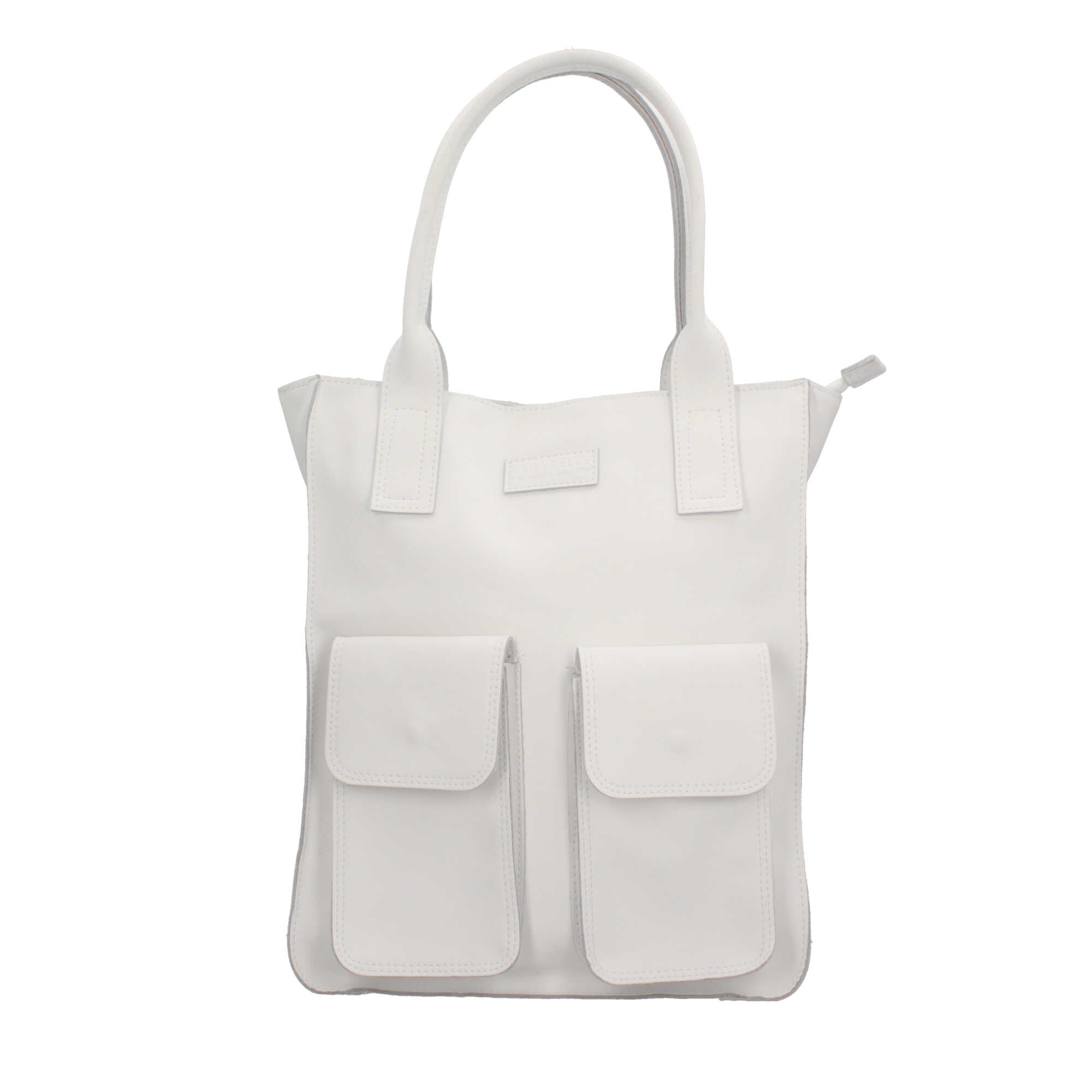 Borsa Made in Italy shopper in vera pelle con manici lunghi