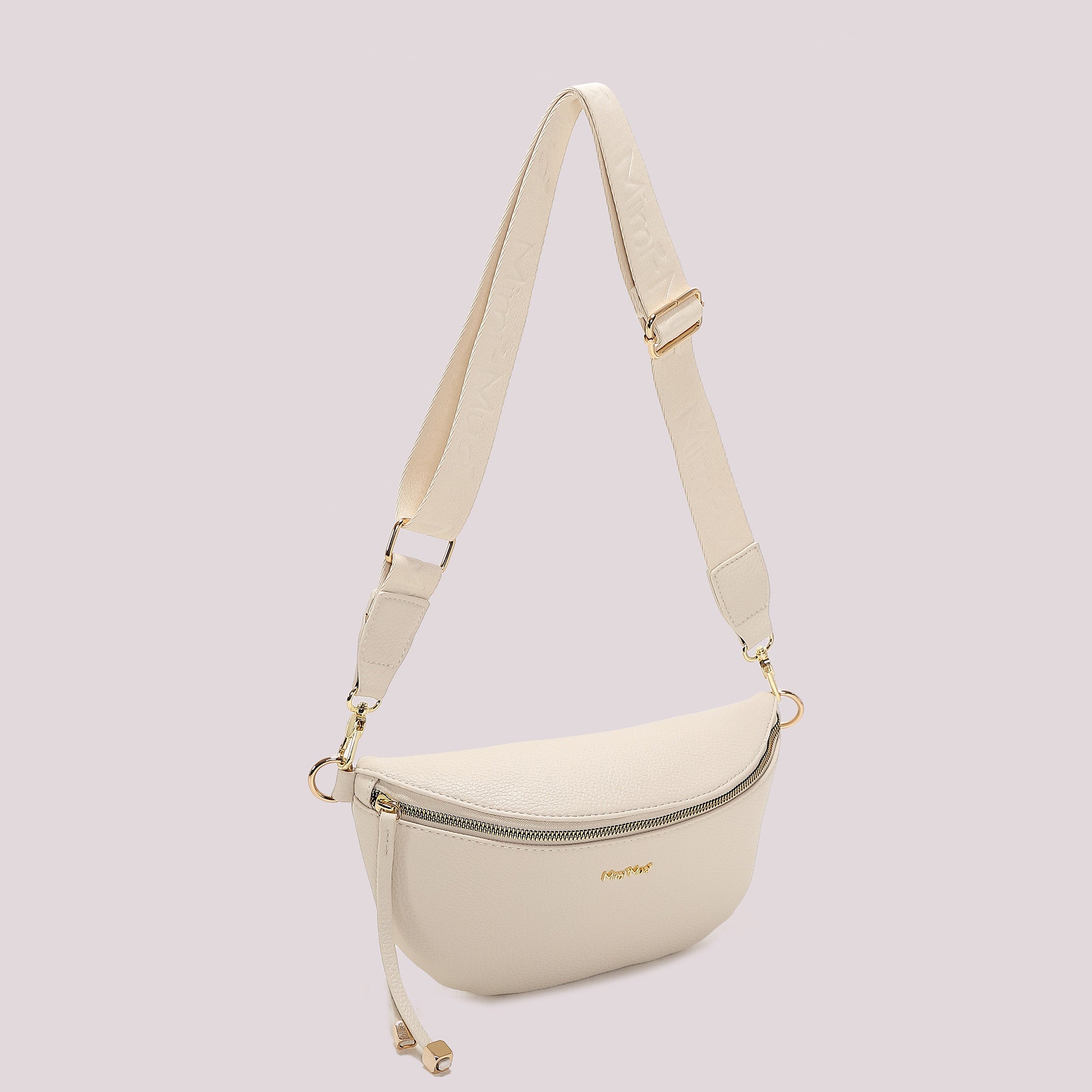 Mimi Mua marsupio elegante con tracolla larga regolabile e zip Bianco TU | Giò Fashion