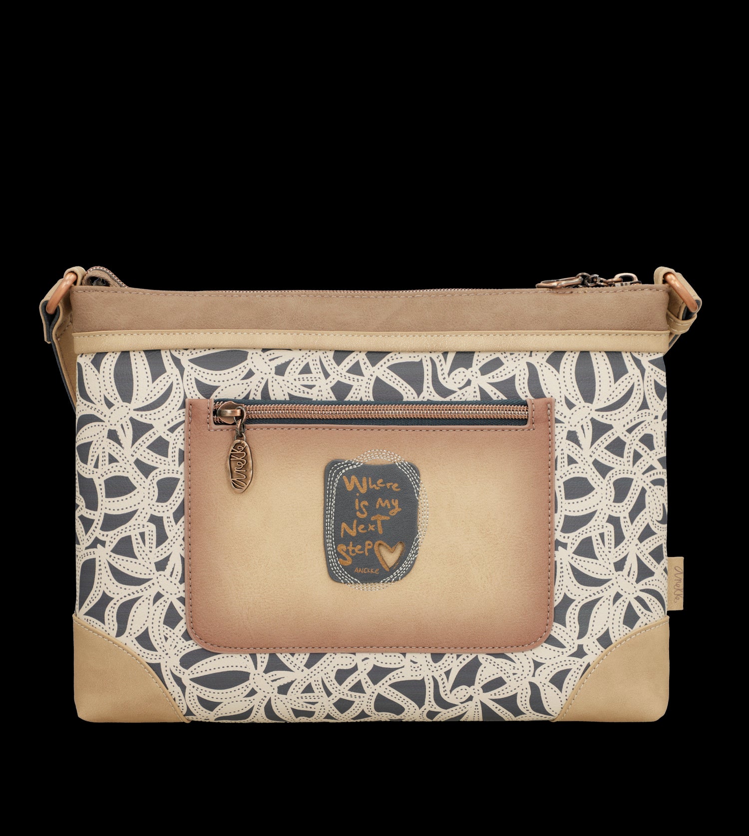 Borsa a tracolla Anekke sottile ed elegante con illustrazione esclusiva