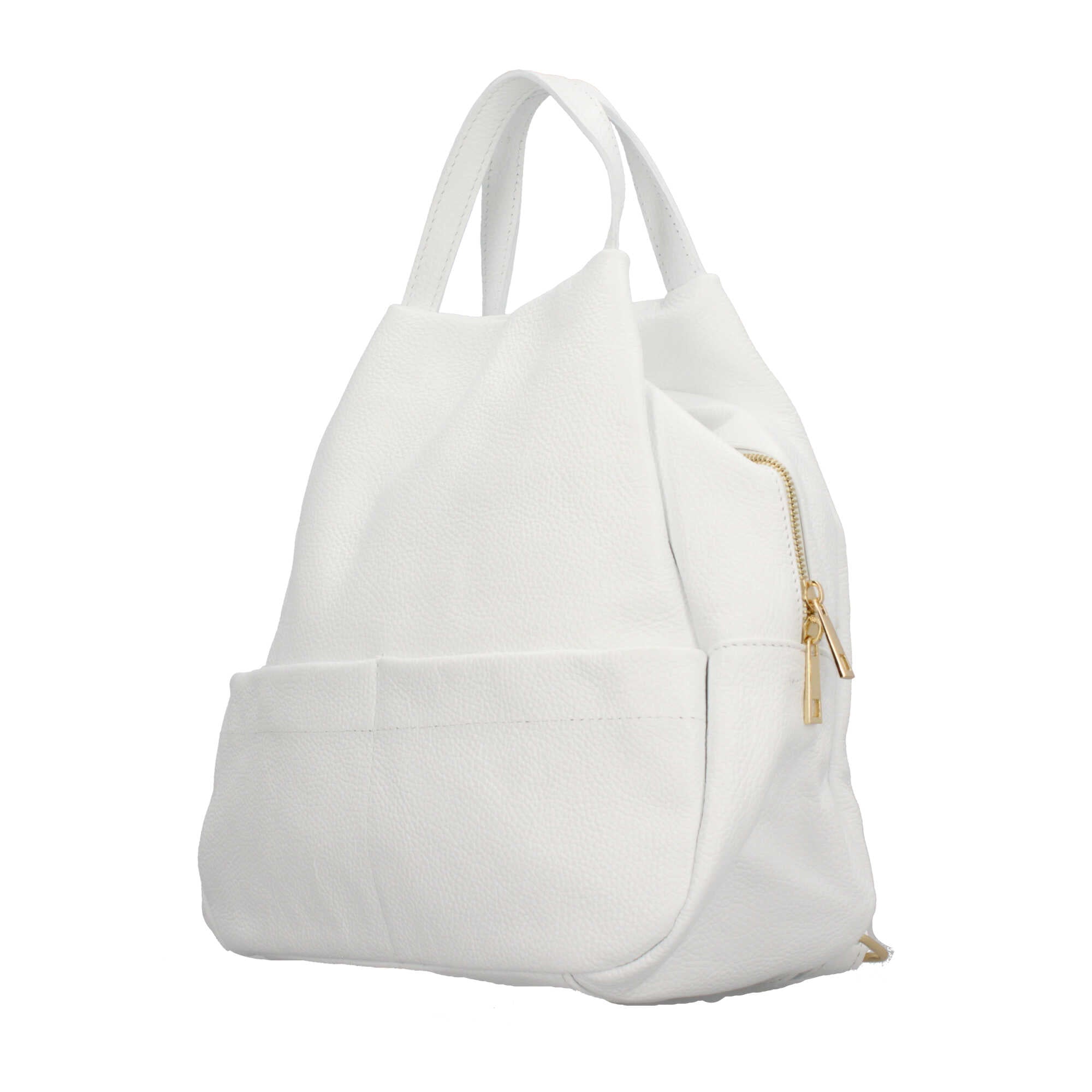 Zaino in pelle con chiusura zip Mde In Italy
