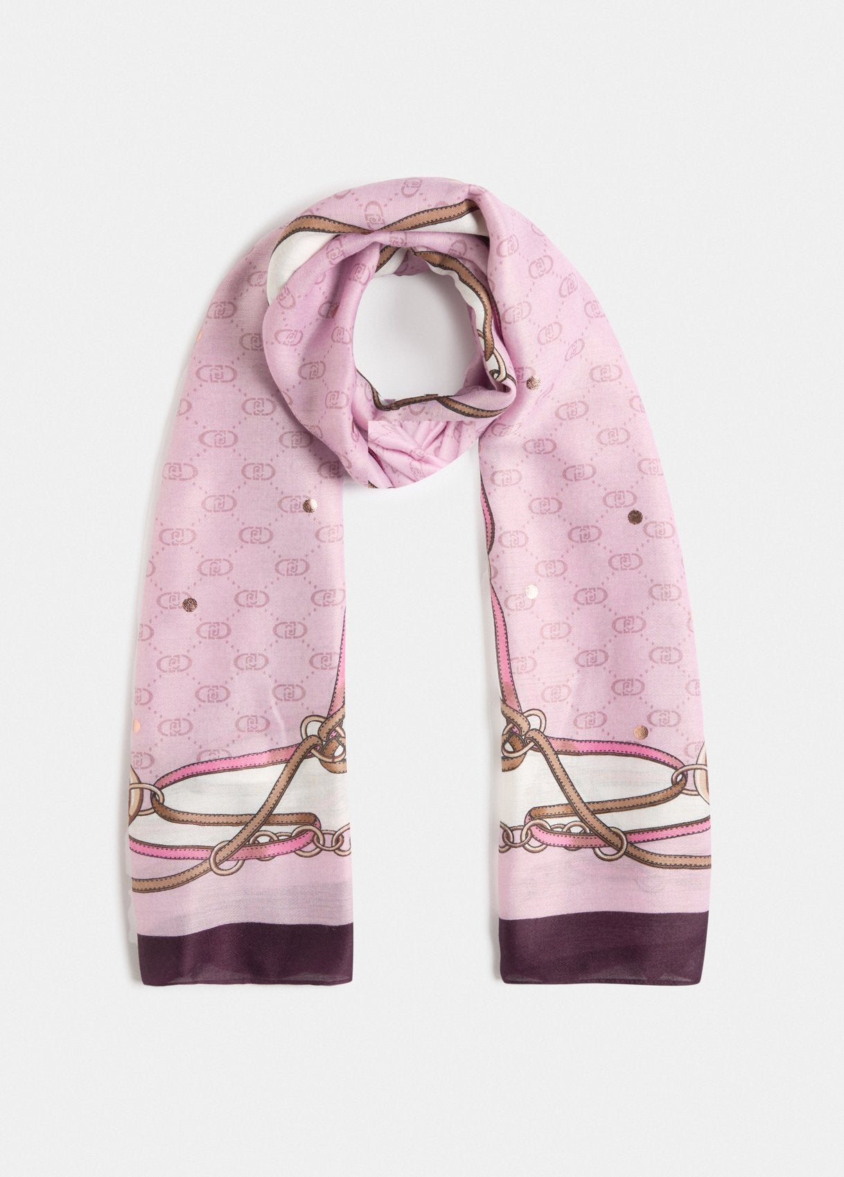 Foulard Liu Jo con stampa catene Rosa TU | Giò Fashion